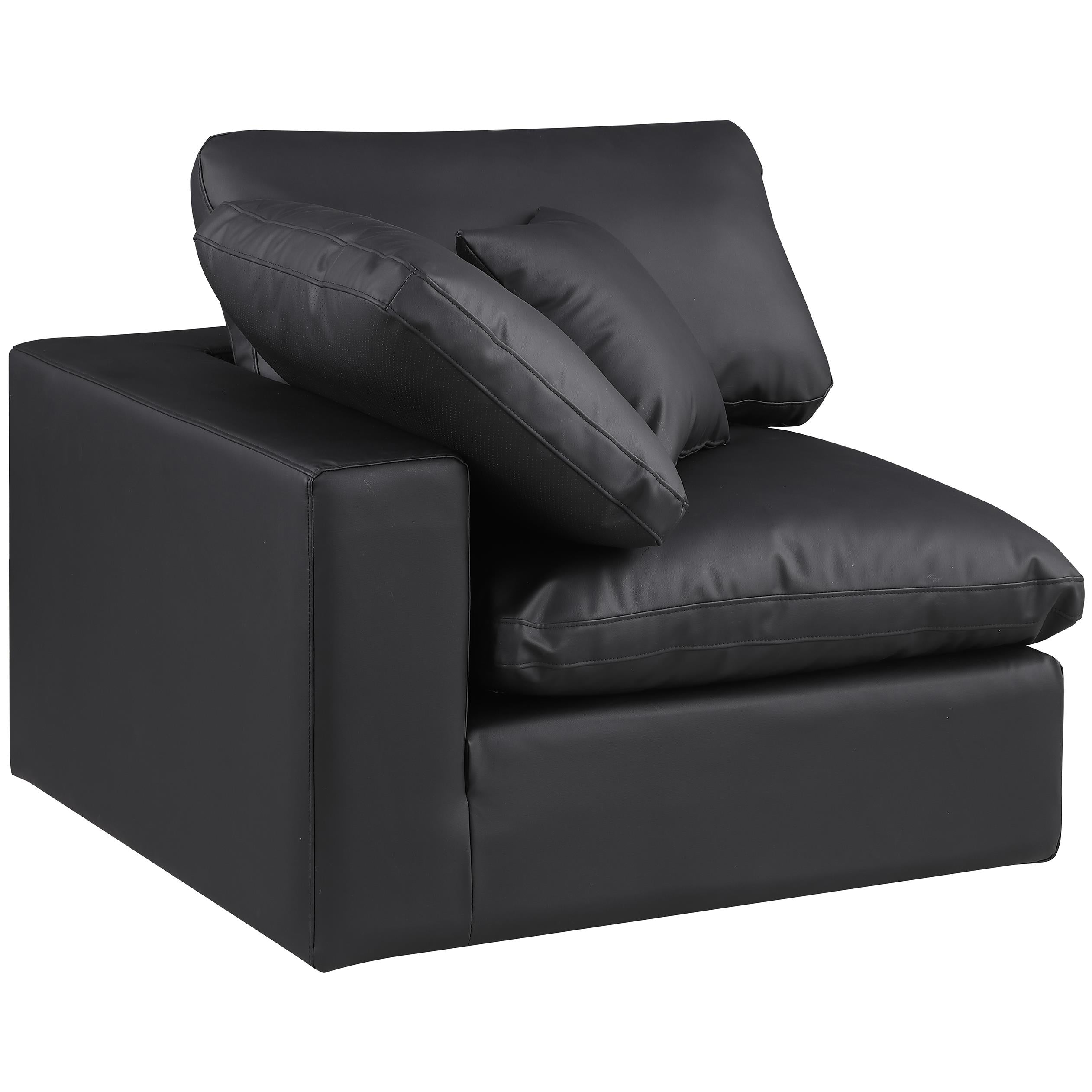 Meridian Comfy Black Vegan Leather Modular Corner Chair