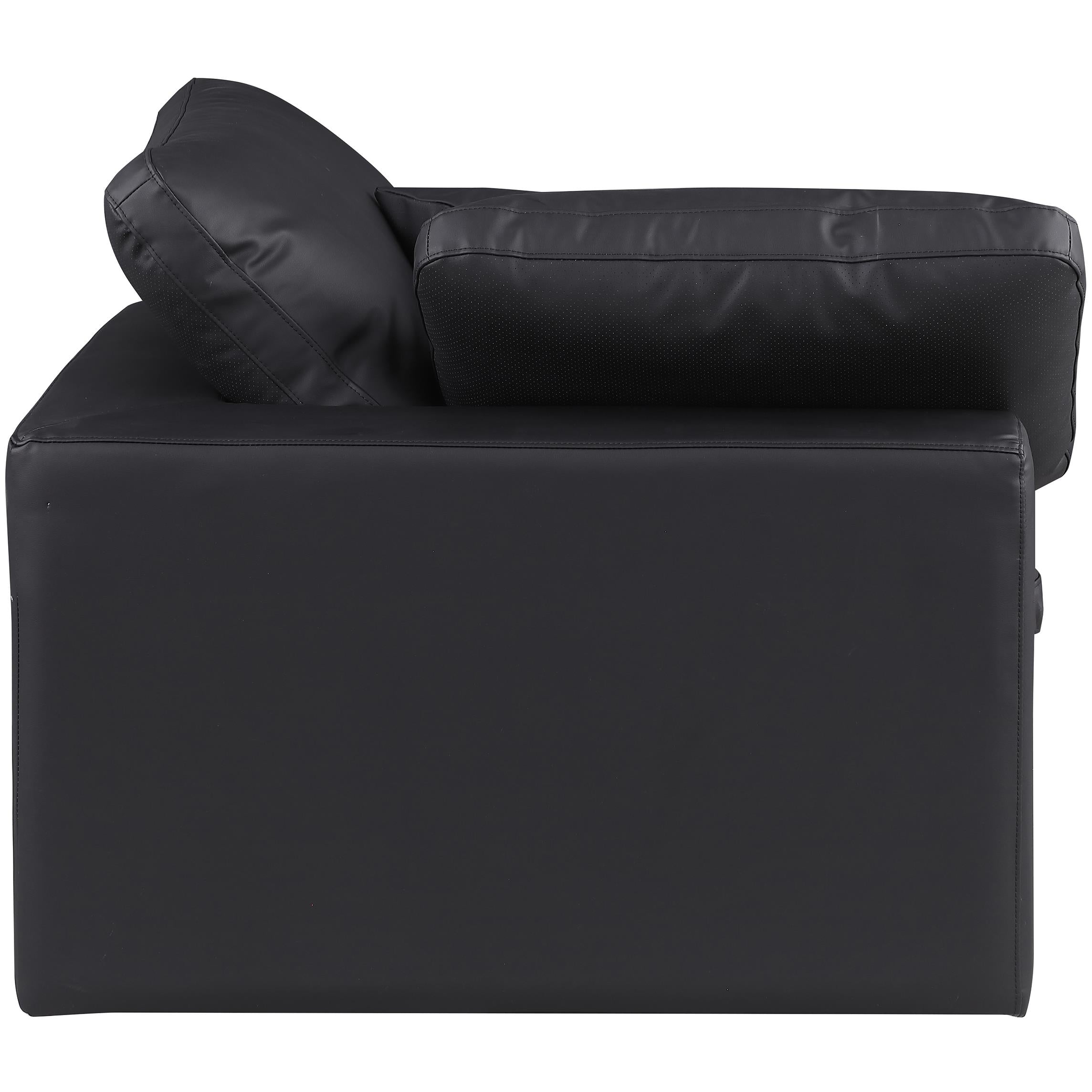 Meridian Comfy Black Vegan Leather Modular Corner Chair