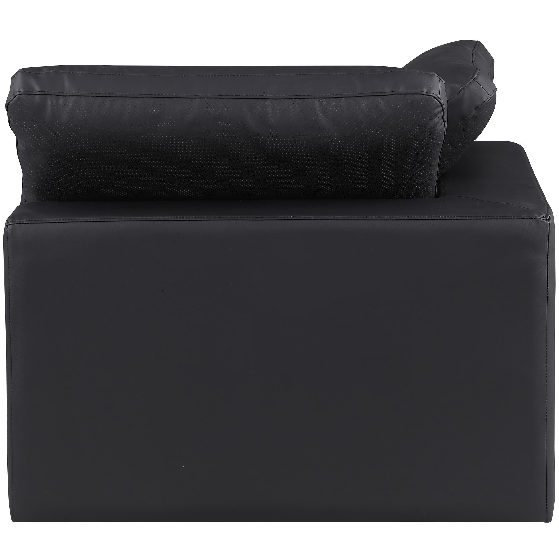 Meridian Comfy Black Vegan Leather Modular Corner Chair