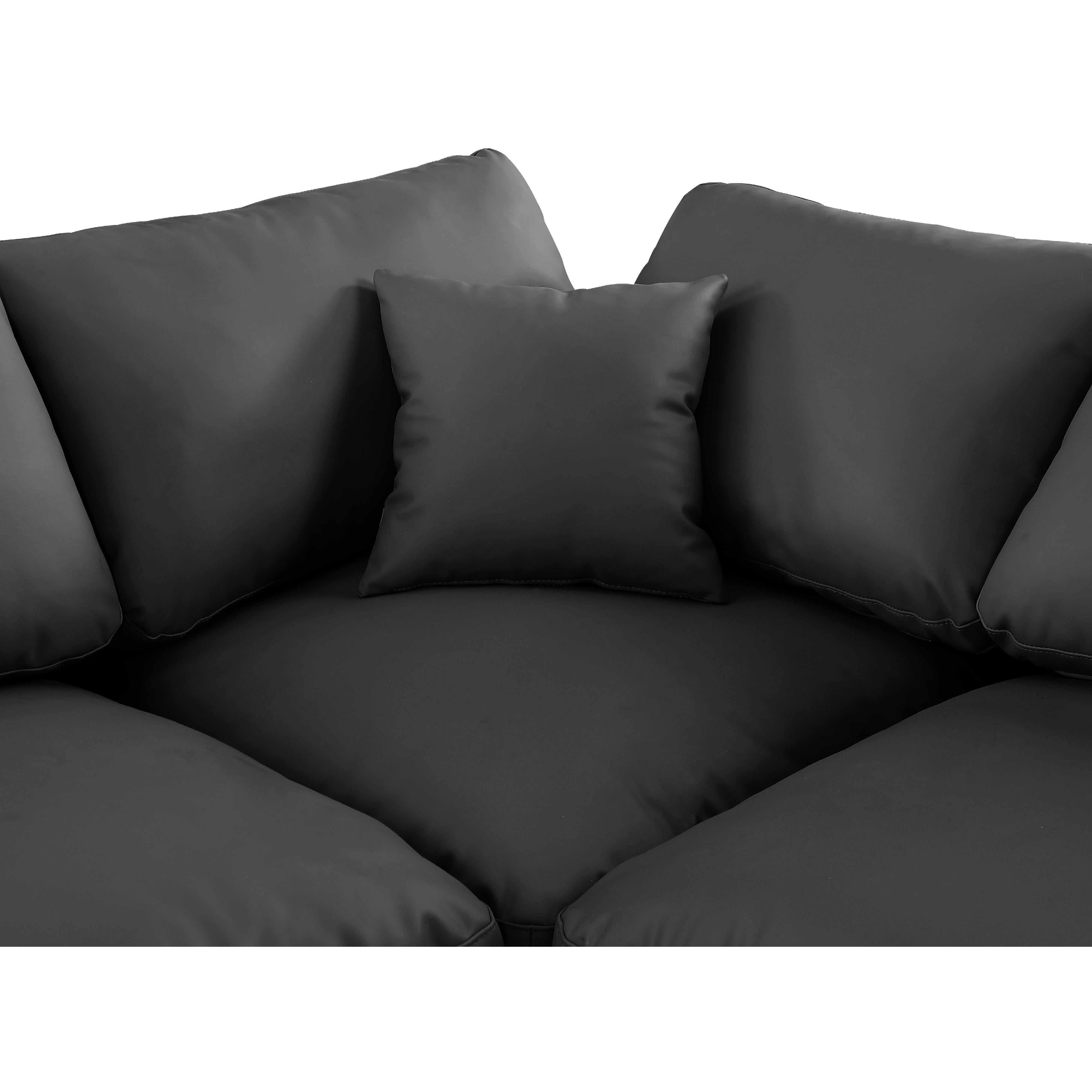 Meridian Comfy Black Vegan Leather Modular Corner Chair