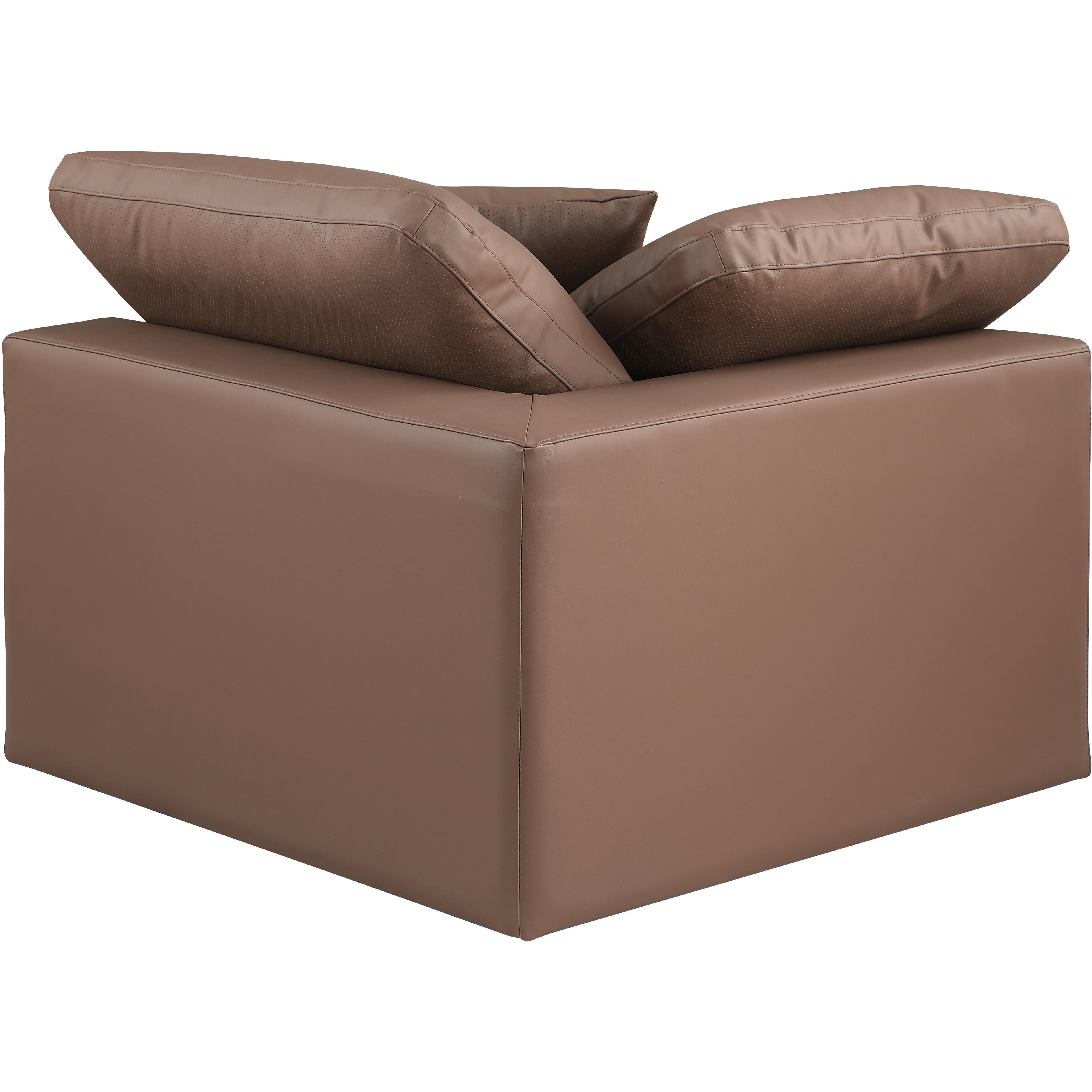 Meridian Comfy Brown Vegan Leather Modular Corner Chair