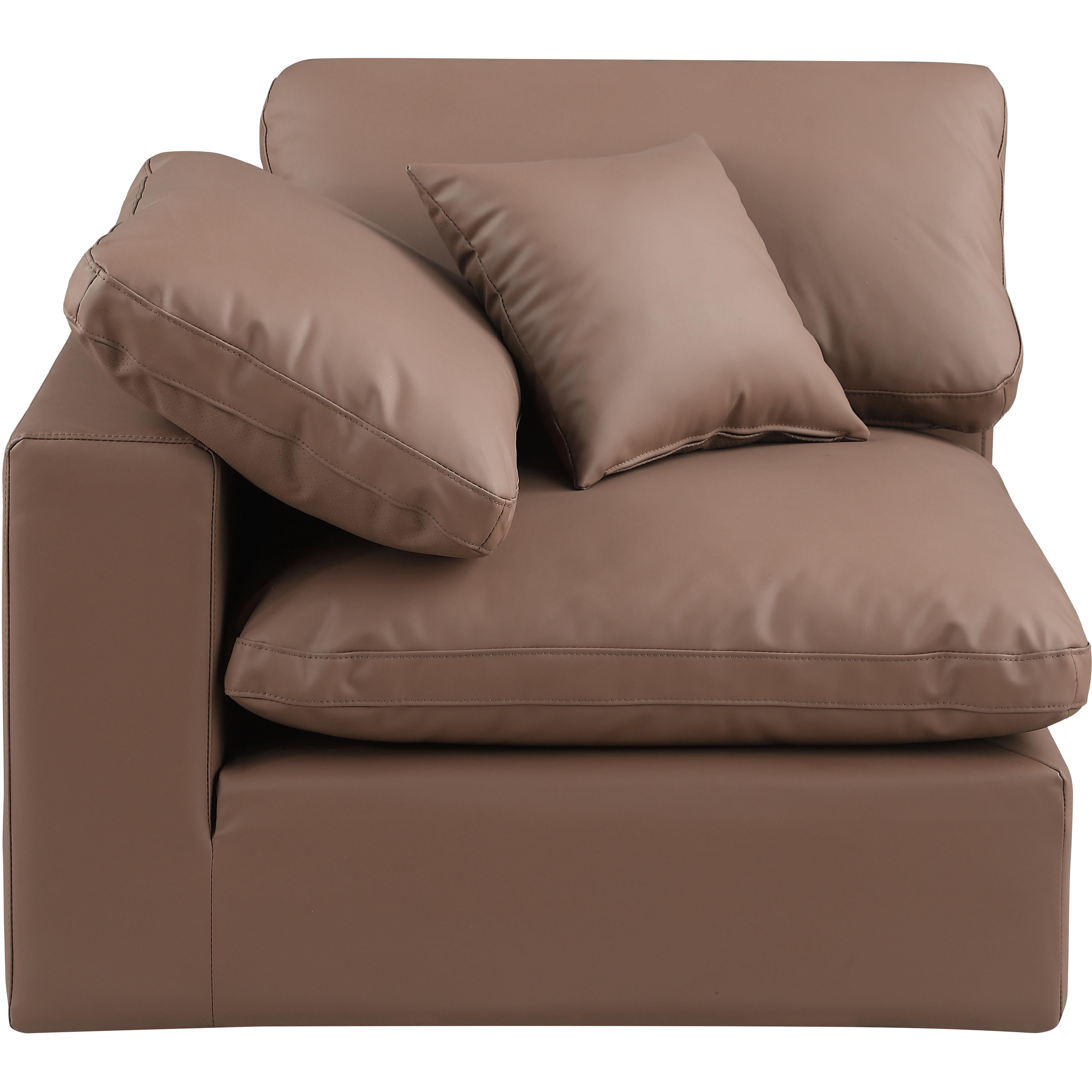 Meridian Comfy Brown Vegan Leather Modular Corner Chair