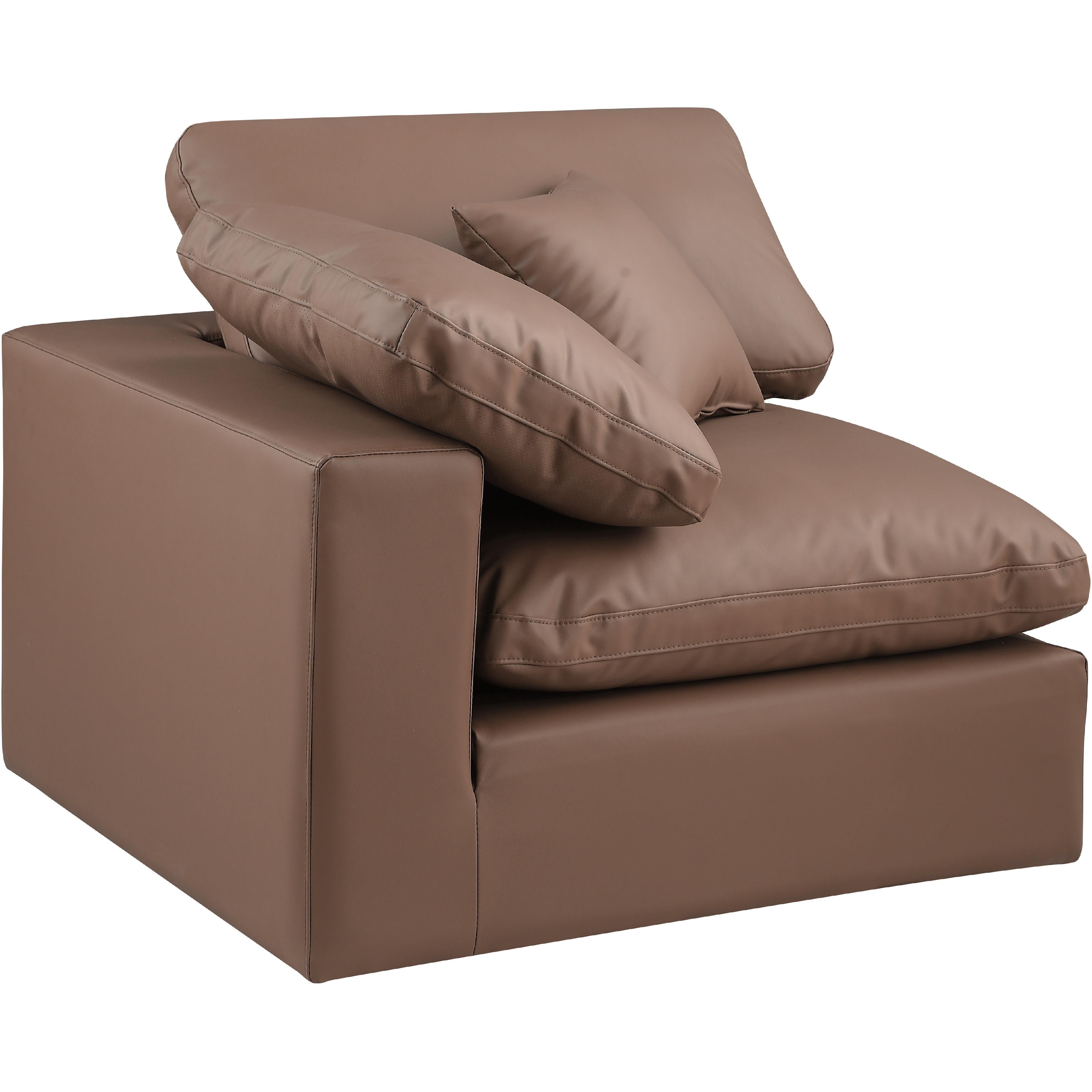 Meridian Comfy Brown Vegan Leather Modular Corner Chair