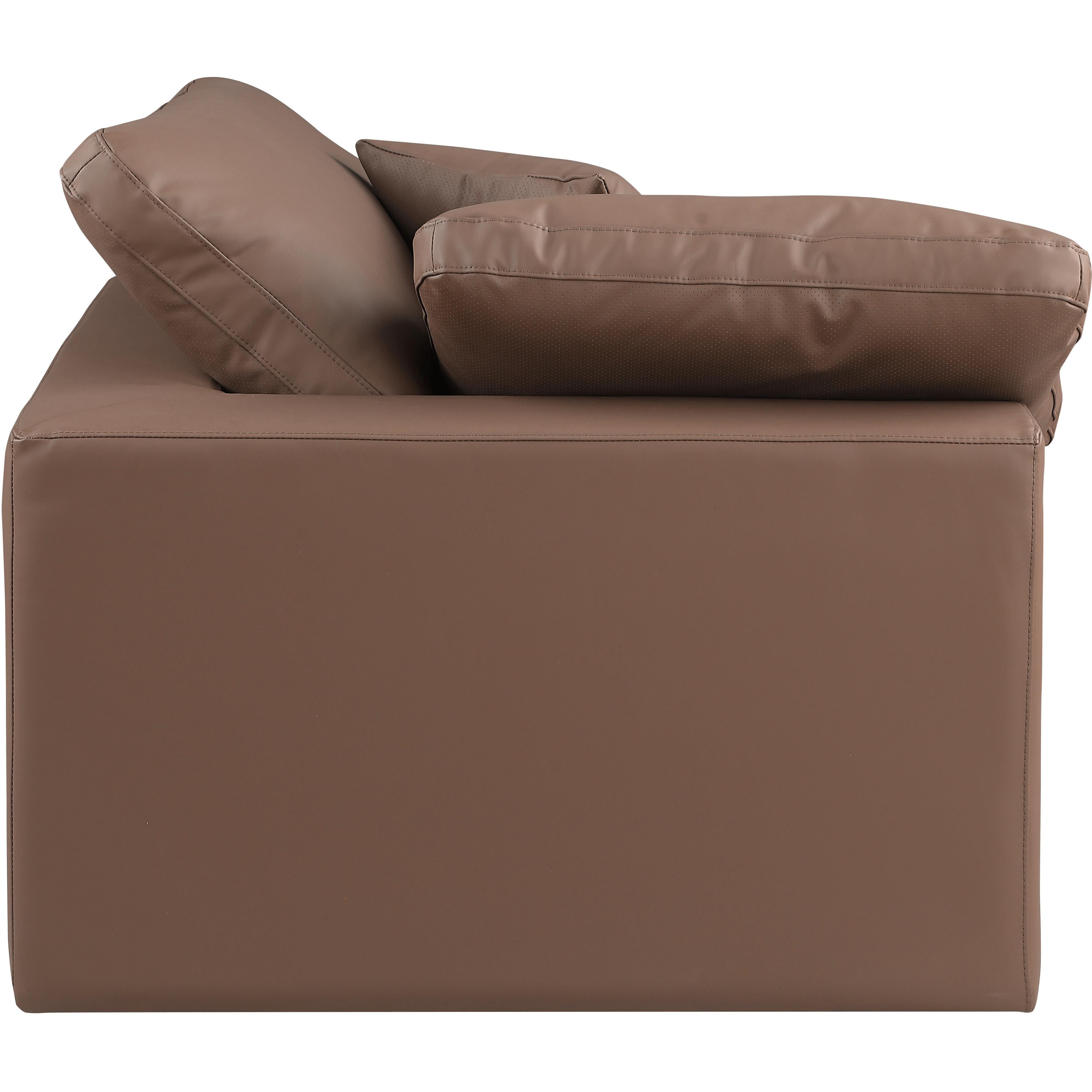 Meridian Comfy Brown Vegan Leather Modular Corner Chair