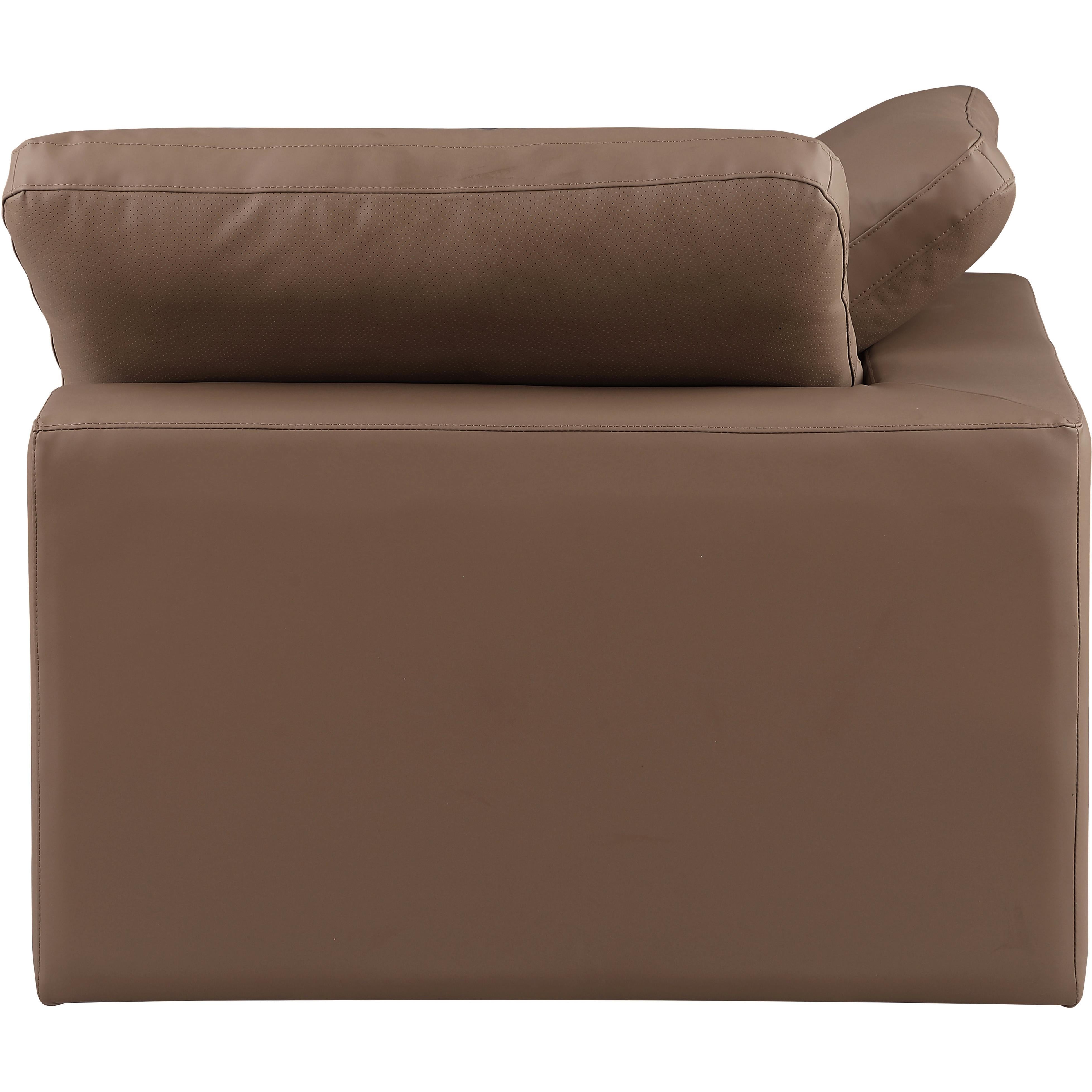 Meridian Comfy Brown Vegan Leather Modular Corner Chair