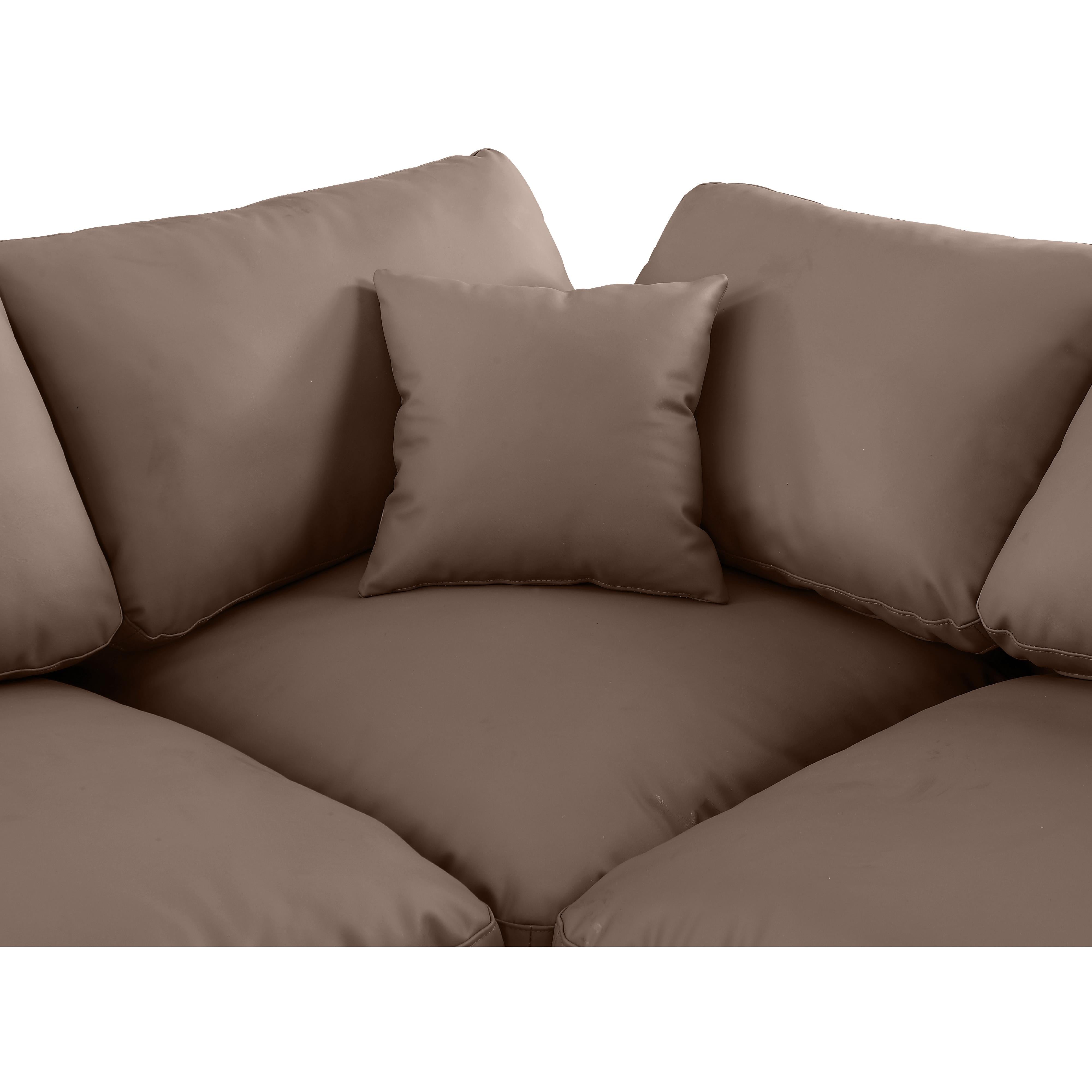 Meridian Comfy Brown Vegan Leather Modular Corner Chair