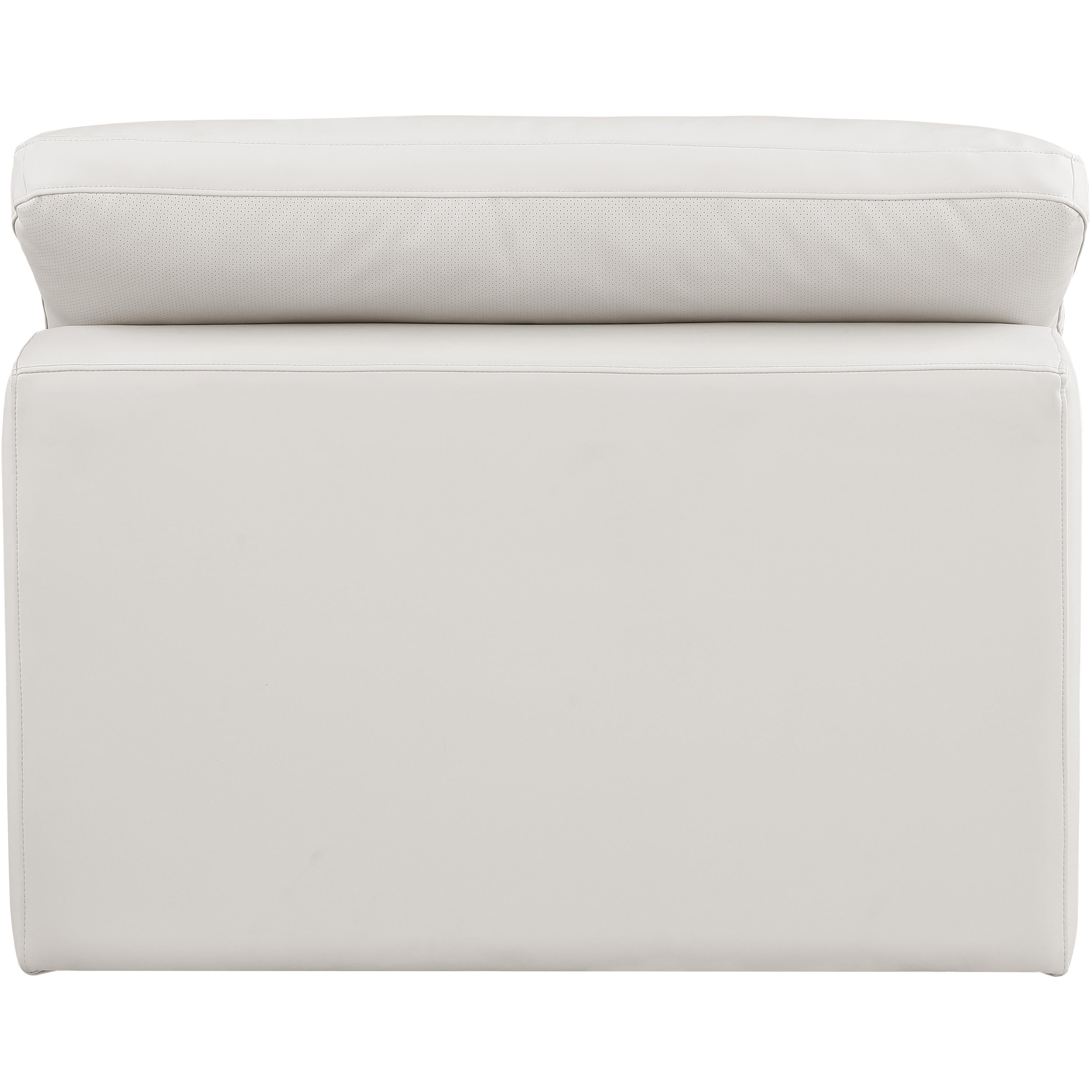 Meridian Comfy Cream Vegan Leather Modular Armless Chair