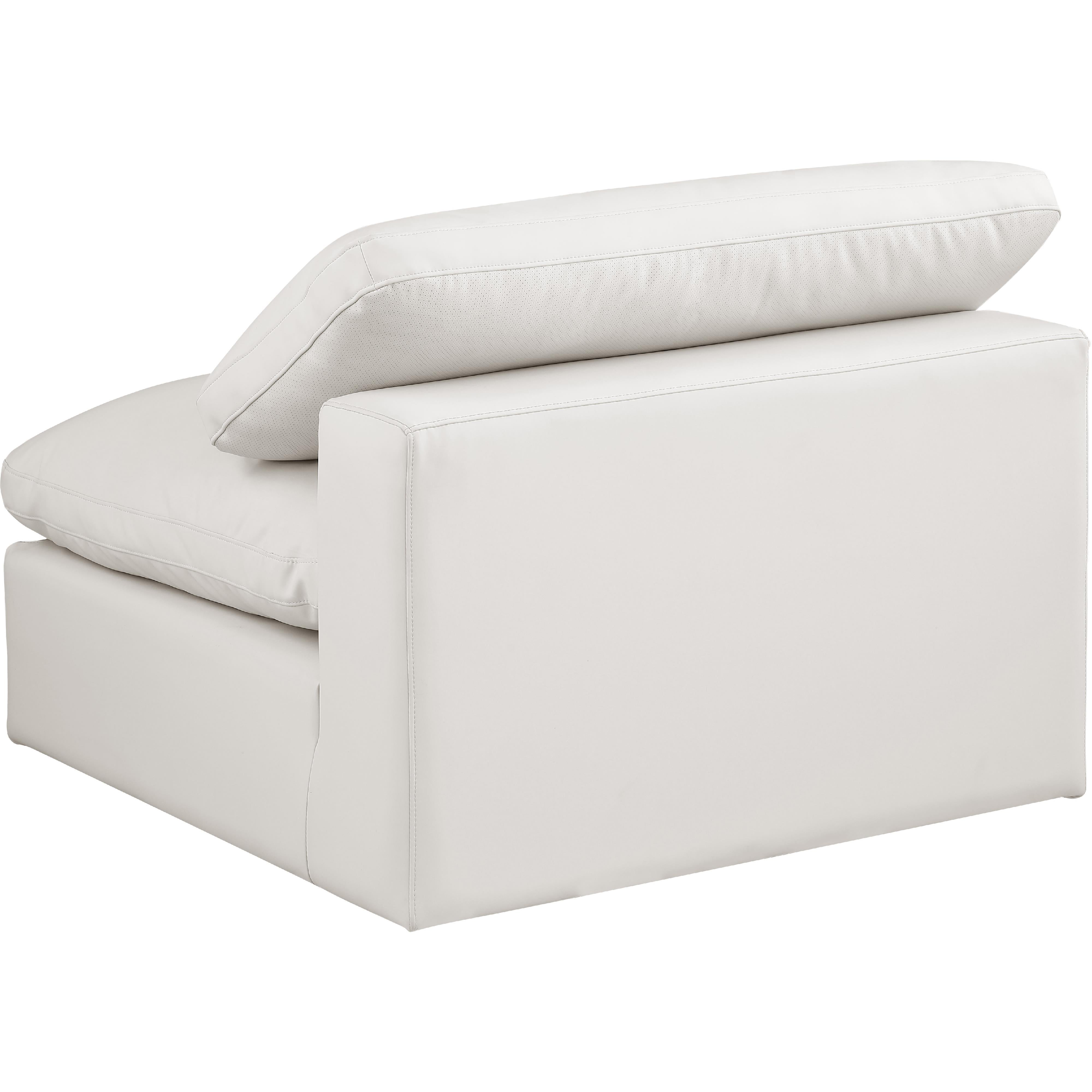 Meridian Comfy Cream Vegan Leather Modular Armless Chair