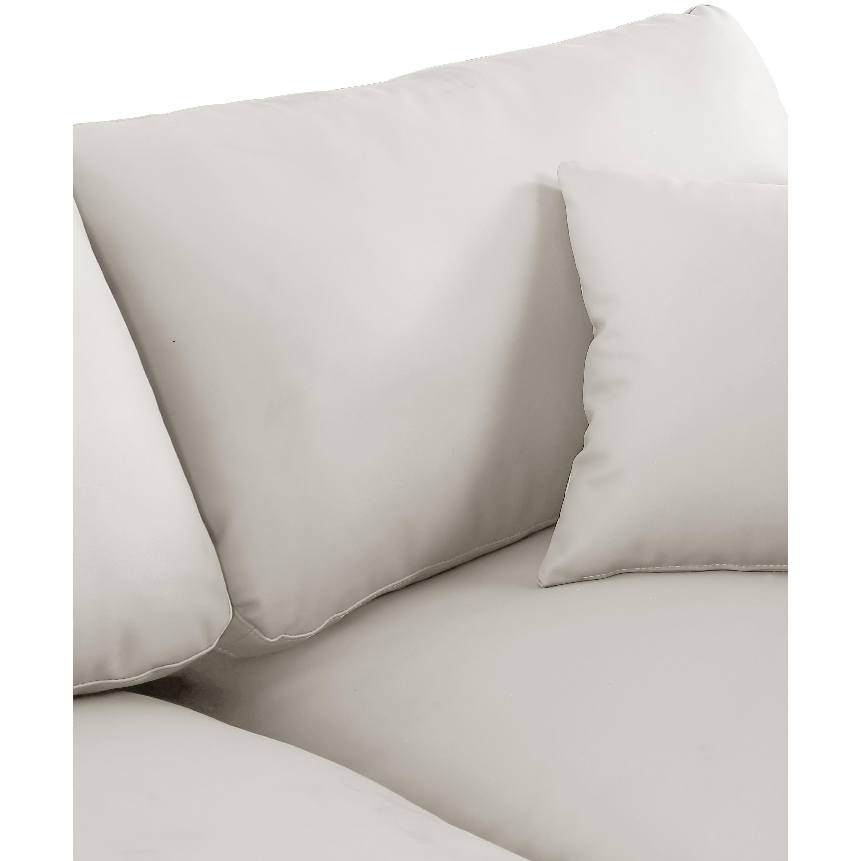 Meridian Comfy Cream Vegan Leather Modular Armless Chair