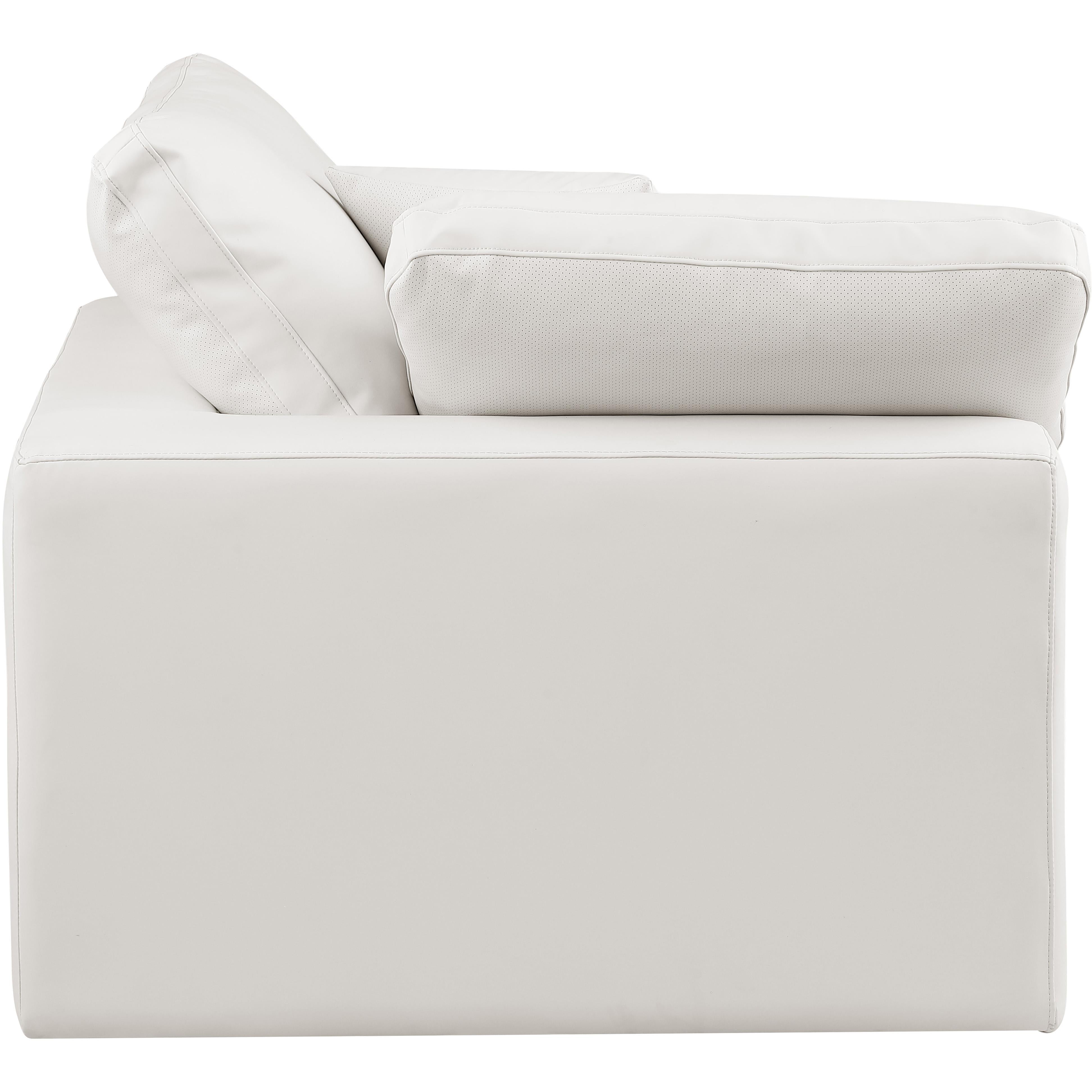Meridian Comfy Cream Vegan Leather Modular Corner Chair