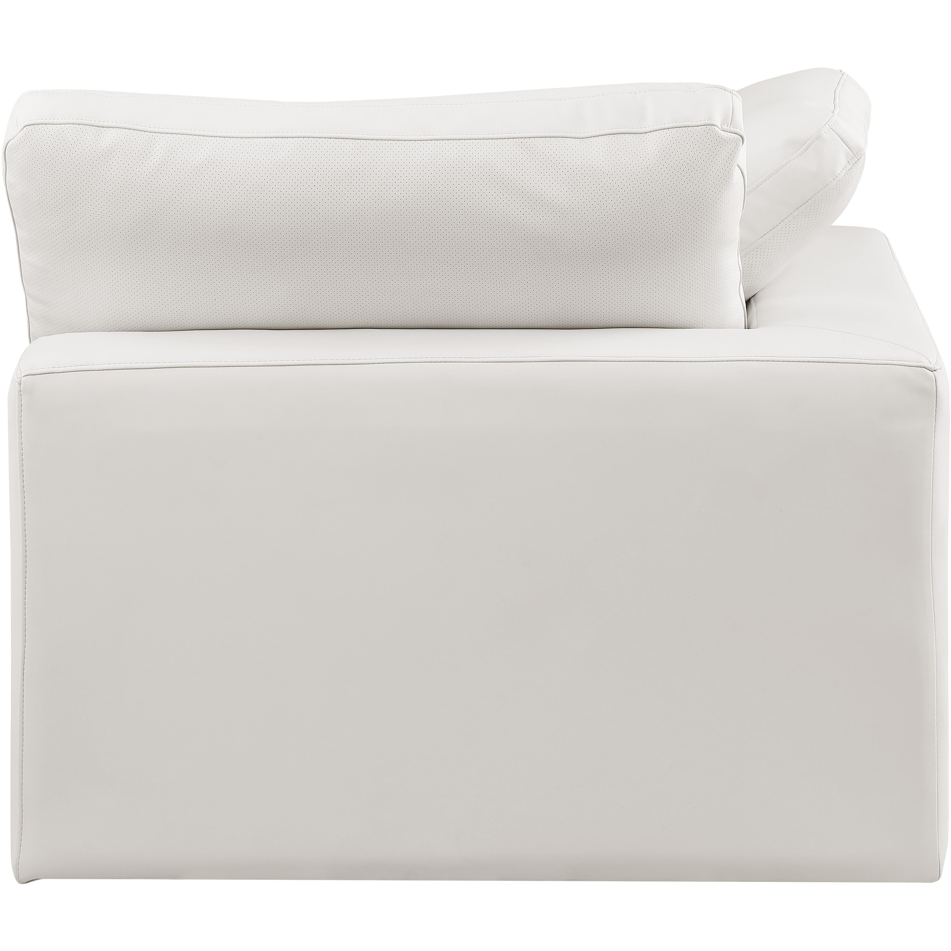Meridian Comfy Cream Vegan Leather Modular Corner Chair