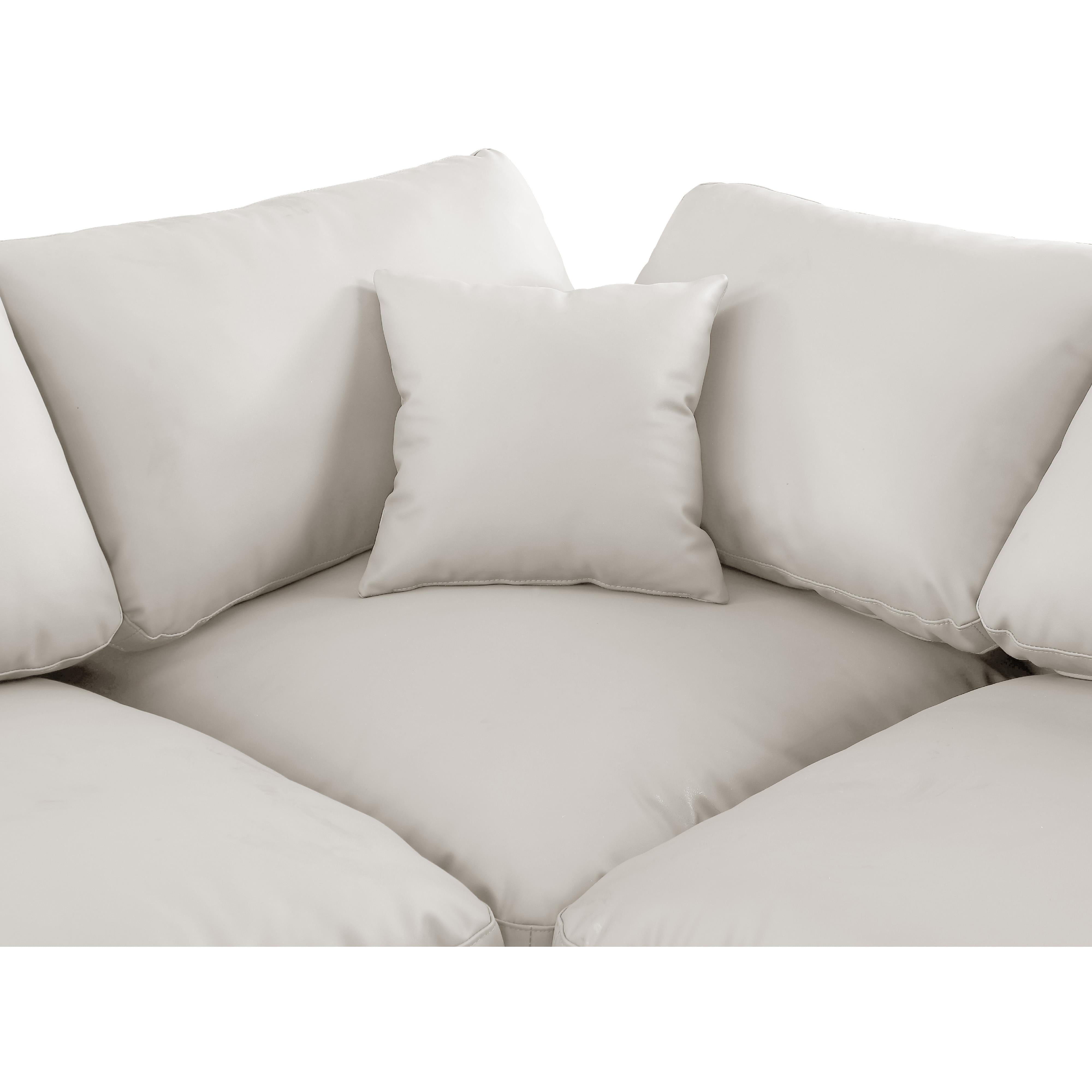 Meridian Comfy Cream Vegan Leather Modular Corner Chair