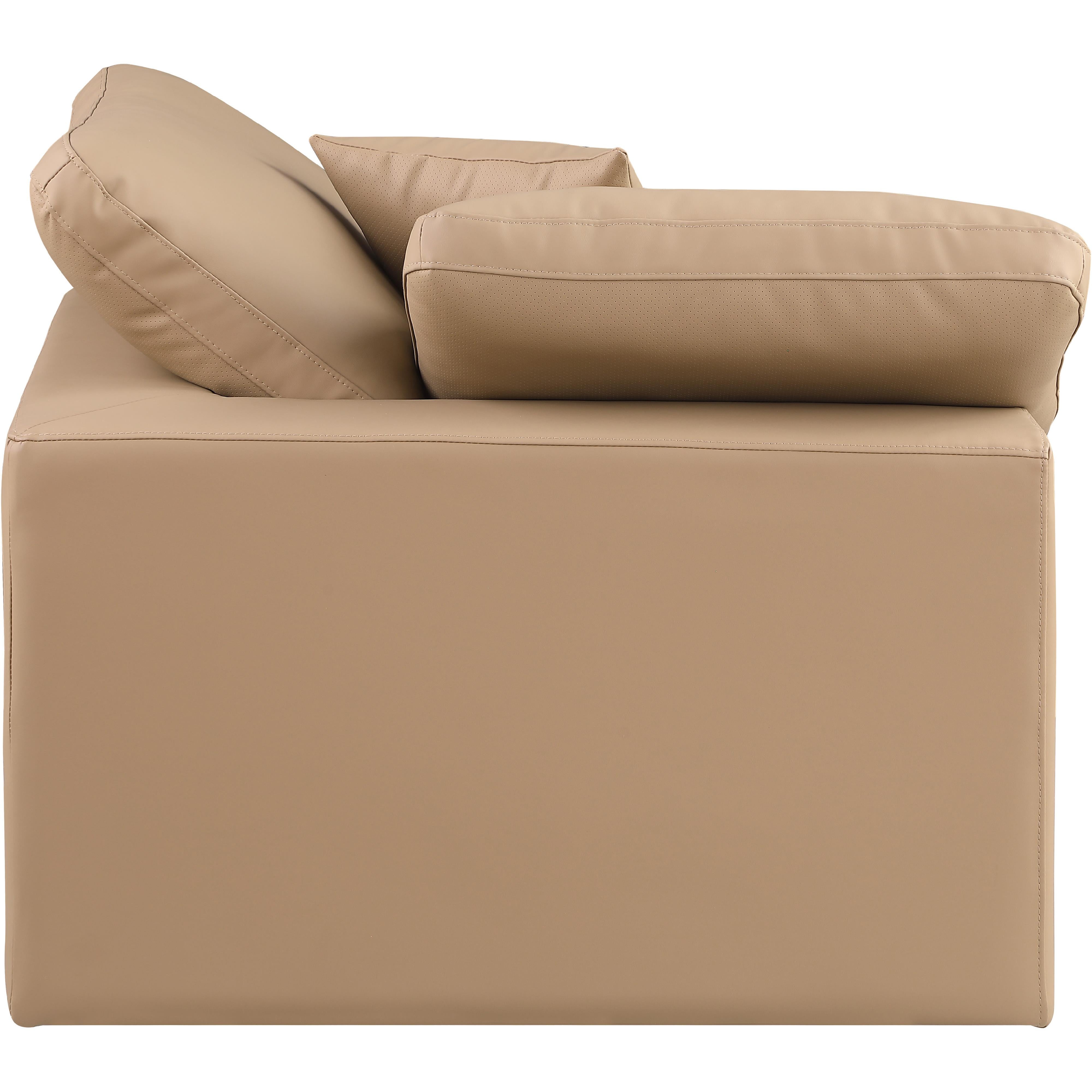 Meridian Comfy Tan Vegan Leather Modular Corner Chair