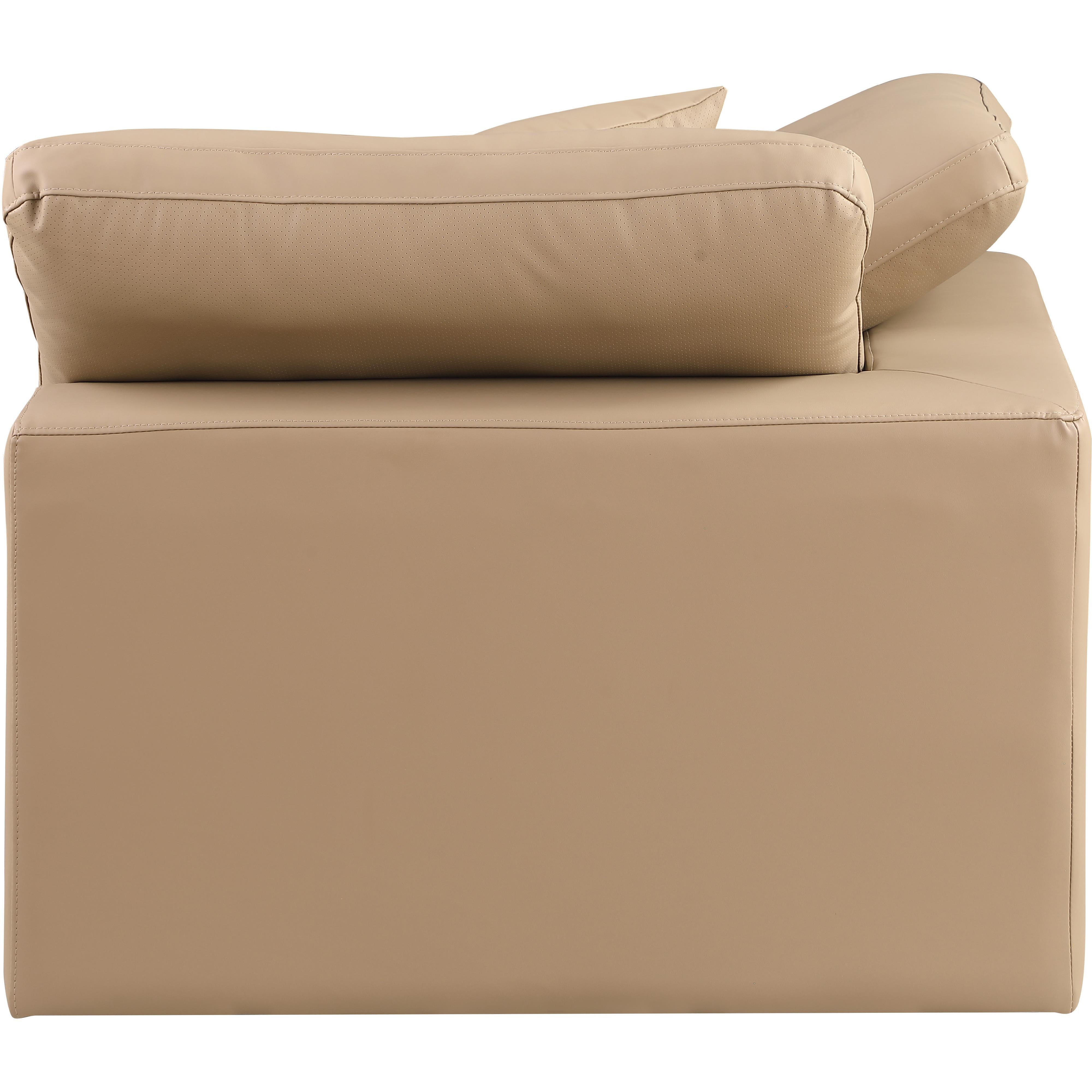 Meridian Comfy Tan Vegan Leather Modular Corner Chair