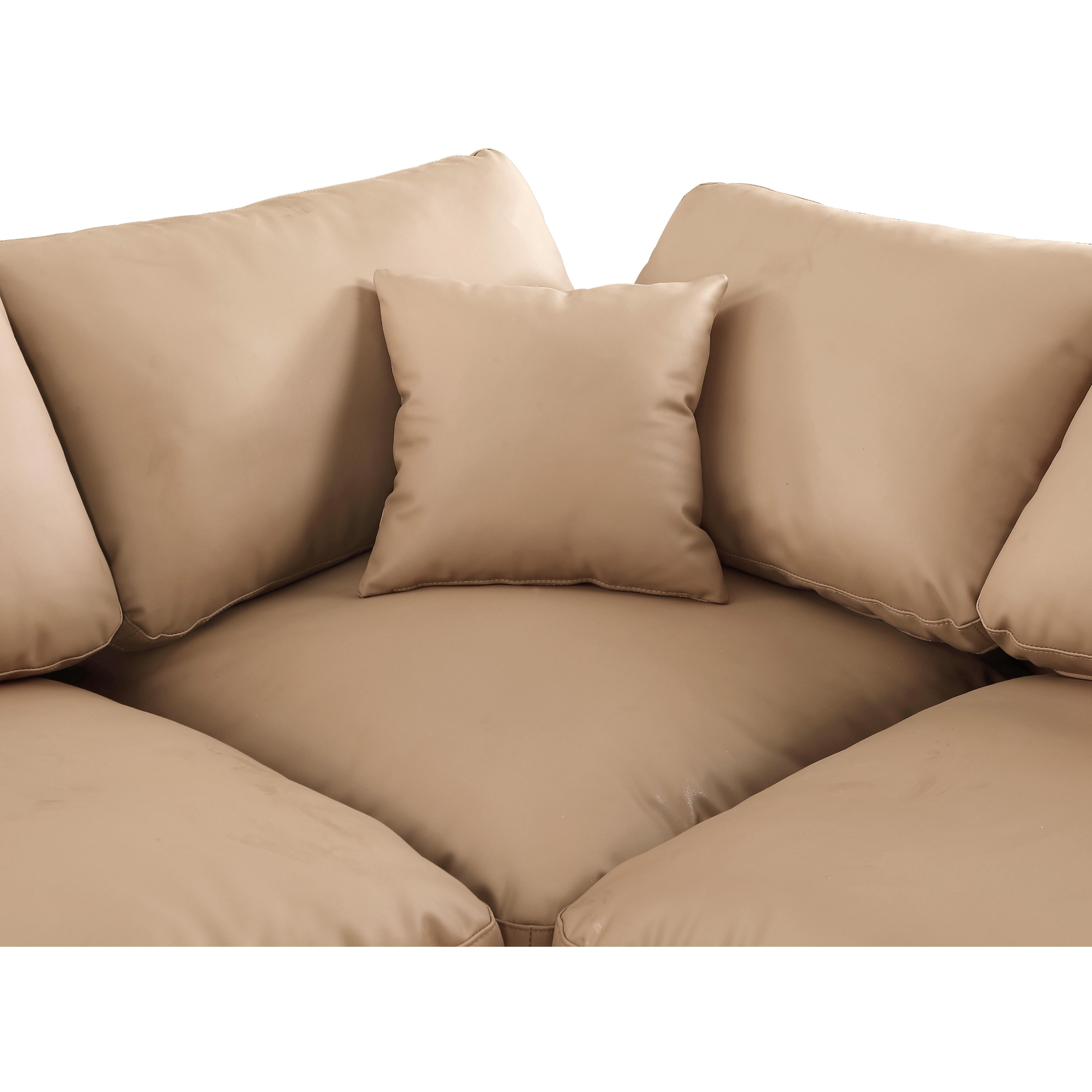 Meridian Comfy Tan Vegan Leather Modular Corner Chair