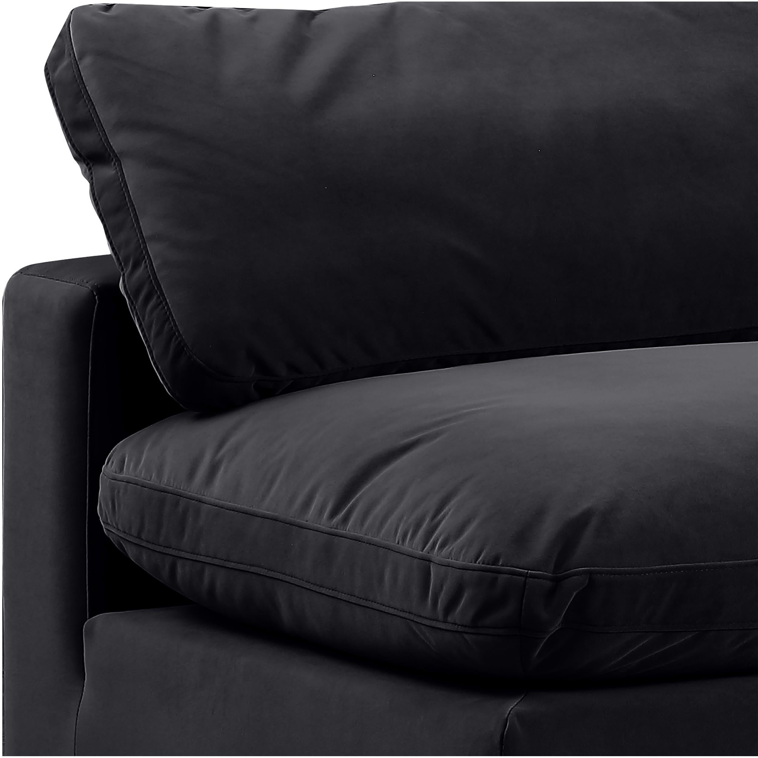Meridian Comfy Black Velvet Modular Armless Chair