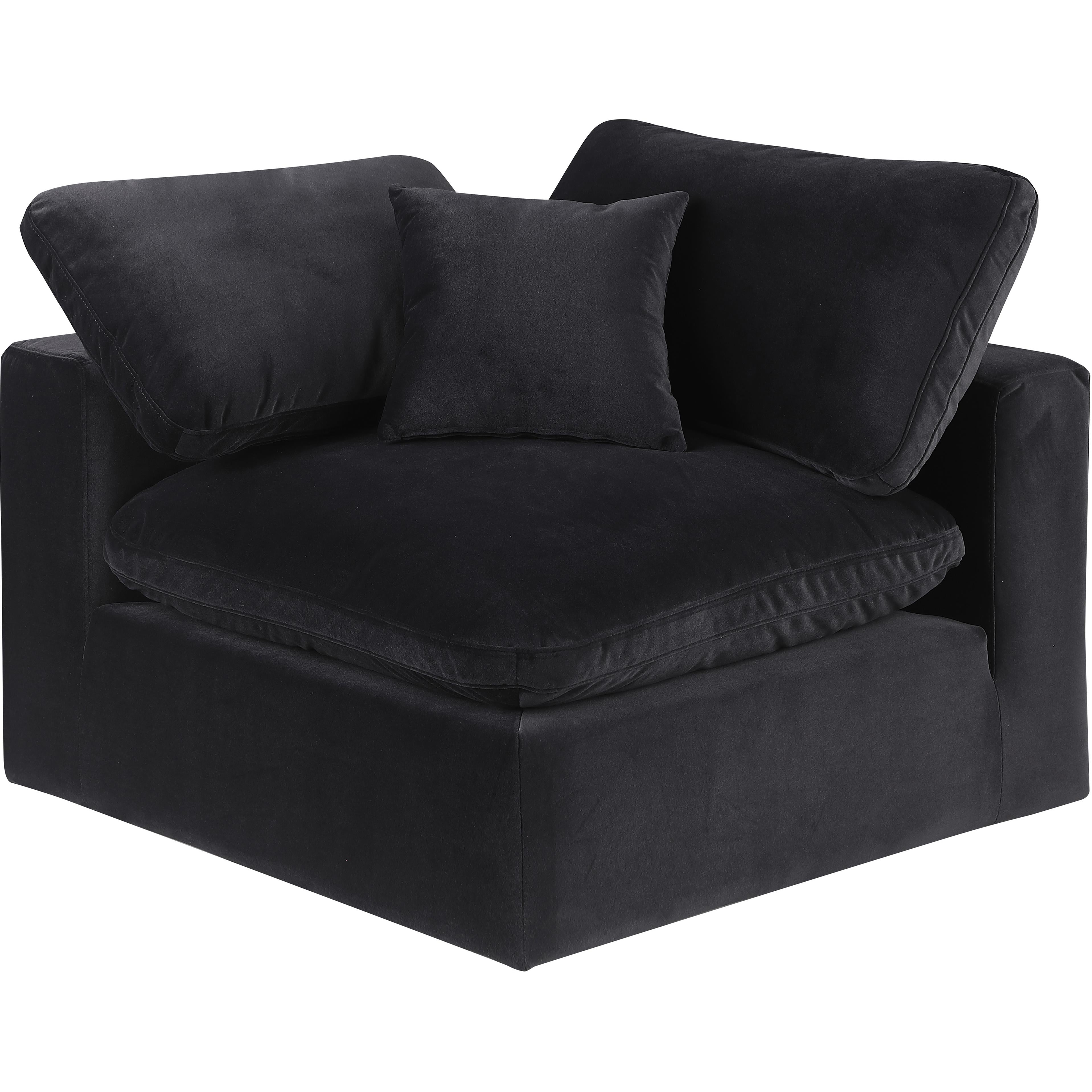 Meridian Comfy Black Velvet Modular Corner Chair