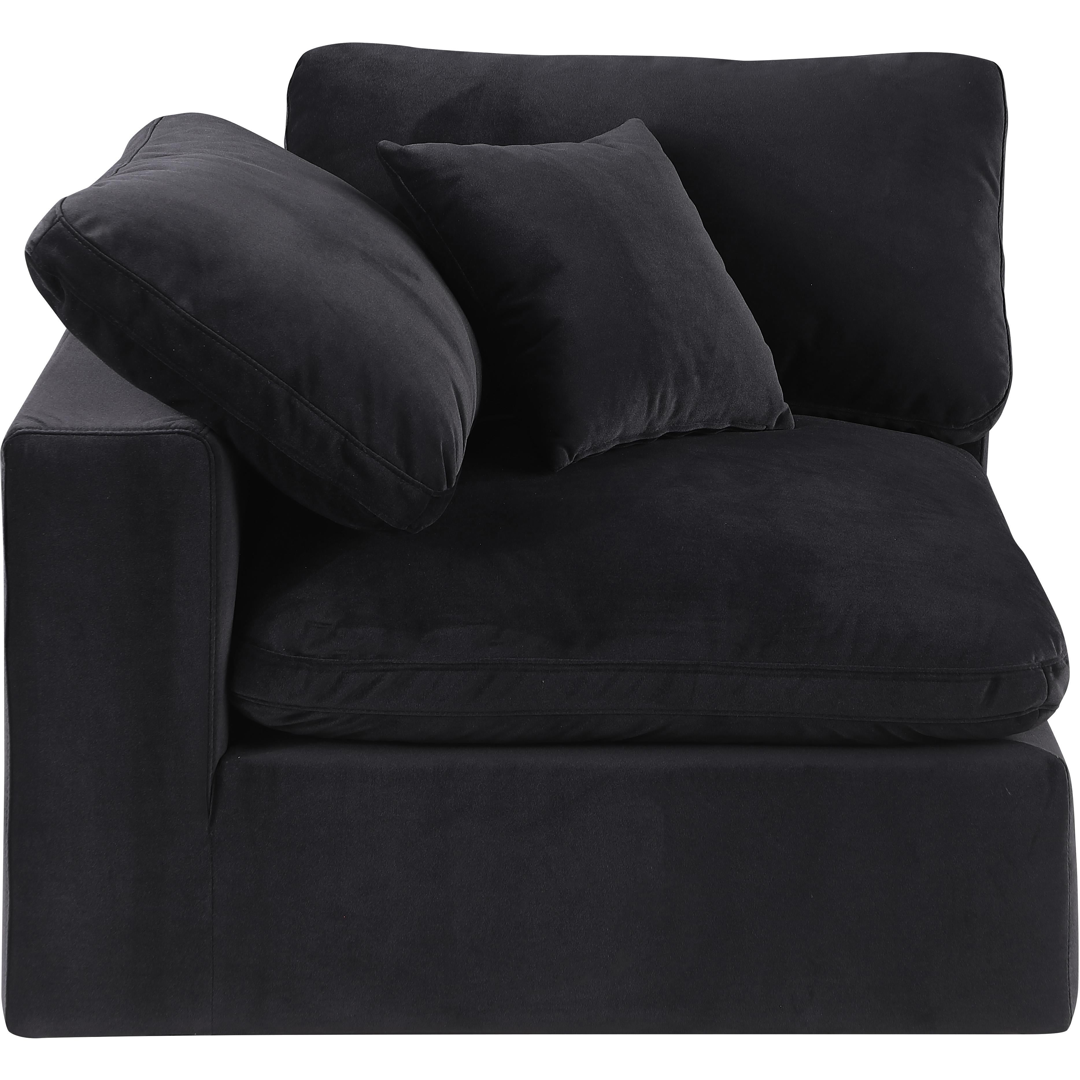 Meridian Comfy Black Velvet Modular Corner Chair