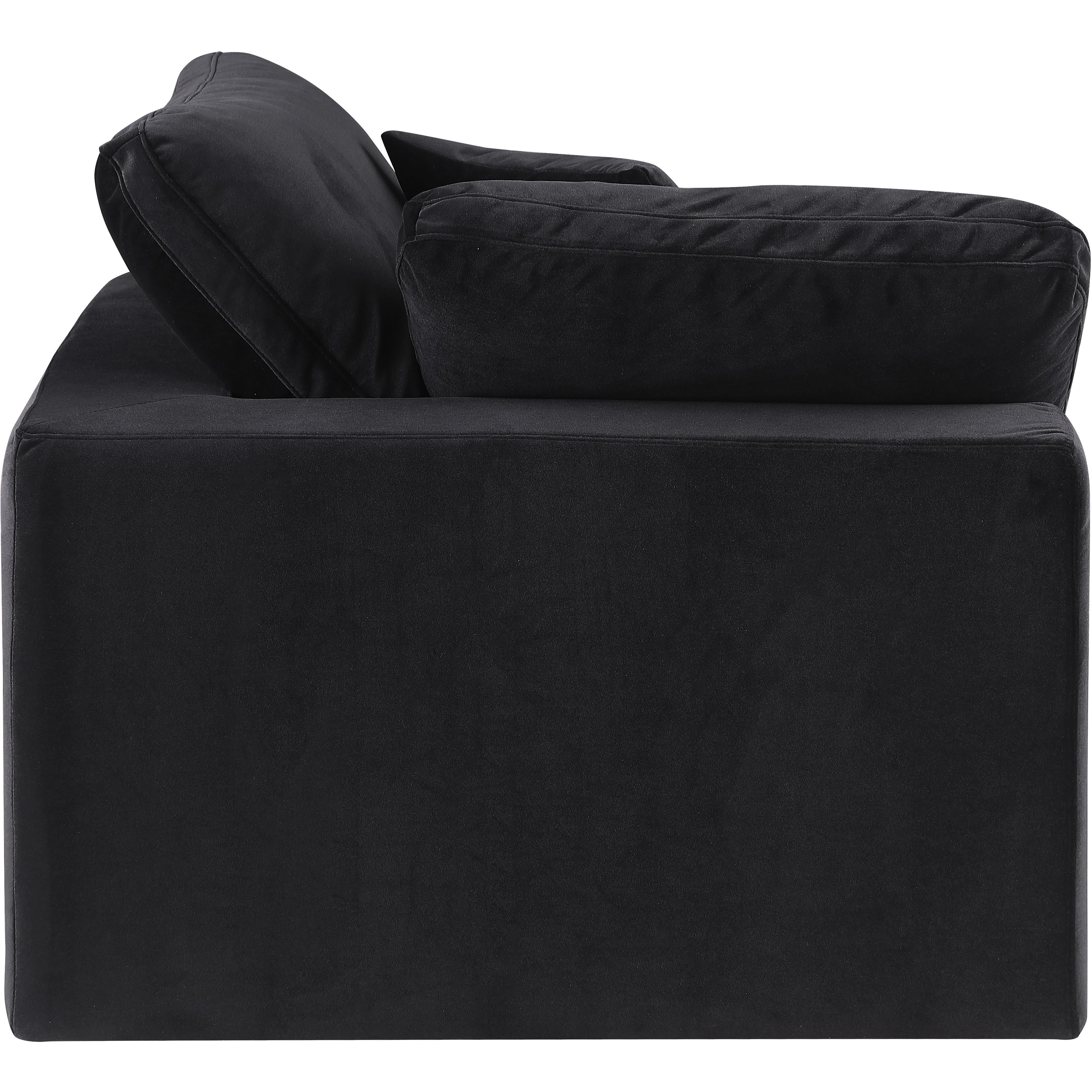 Meridian Comfy Black Velvet Modular Corner Chair
