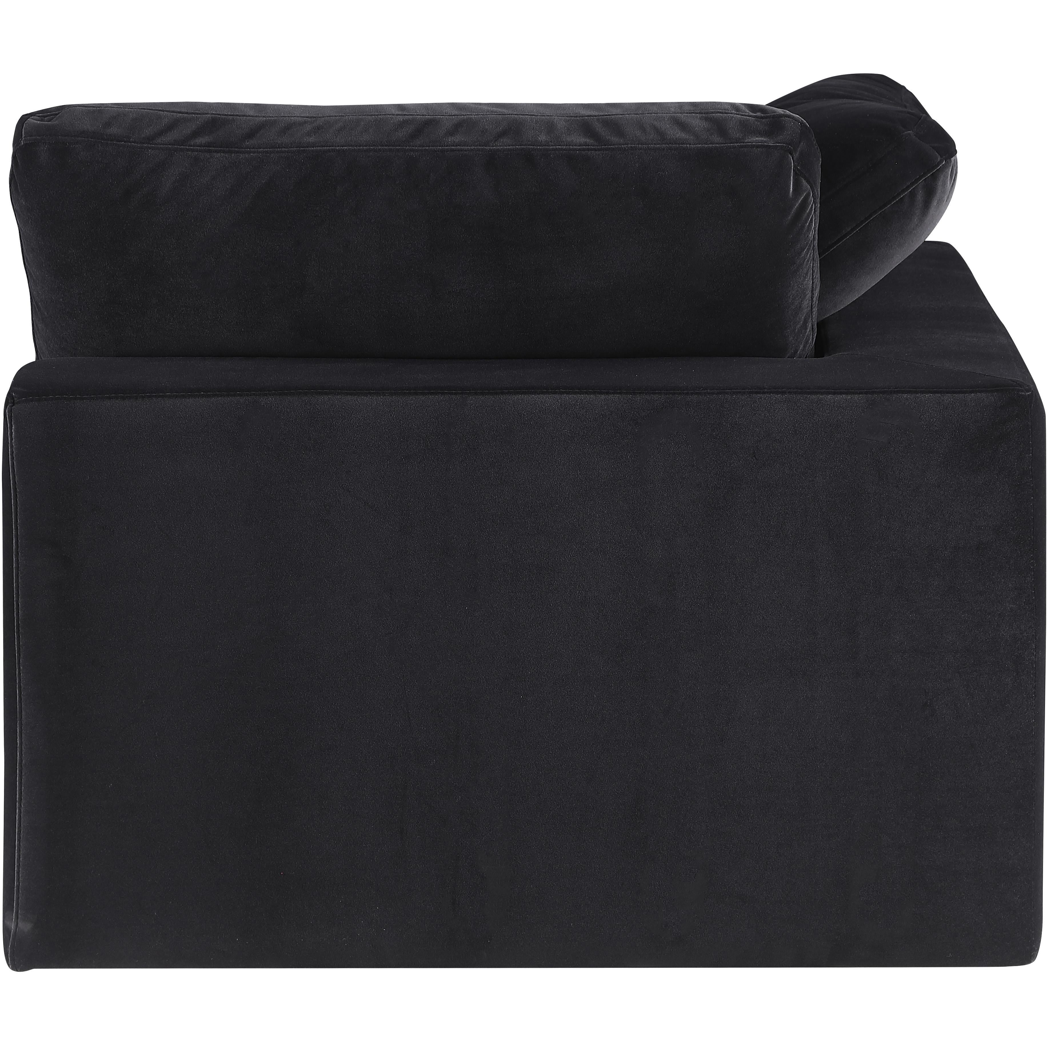 Meridian Comfy Black Velvet Modular Corner Chair