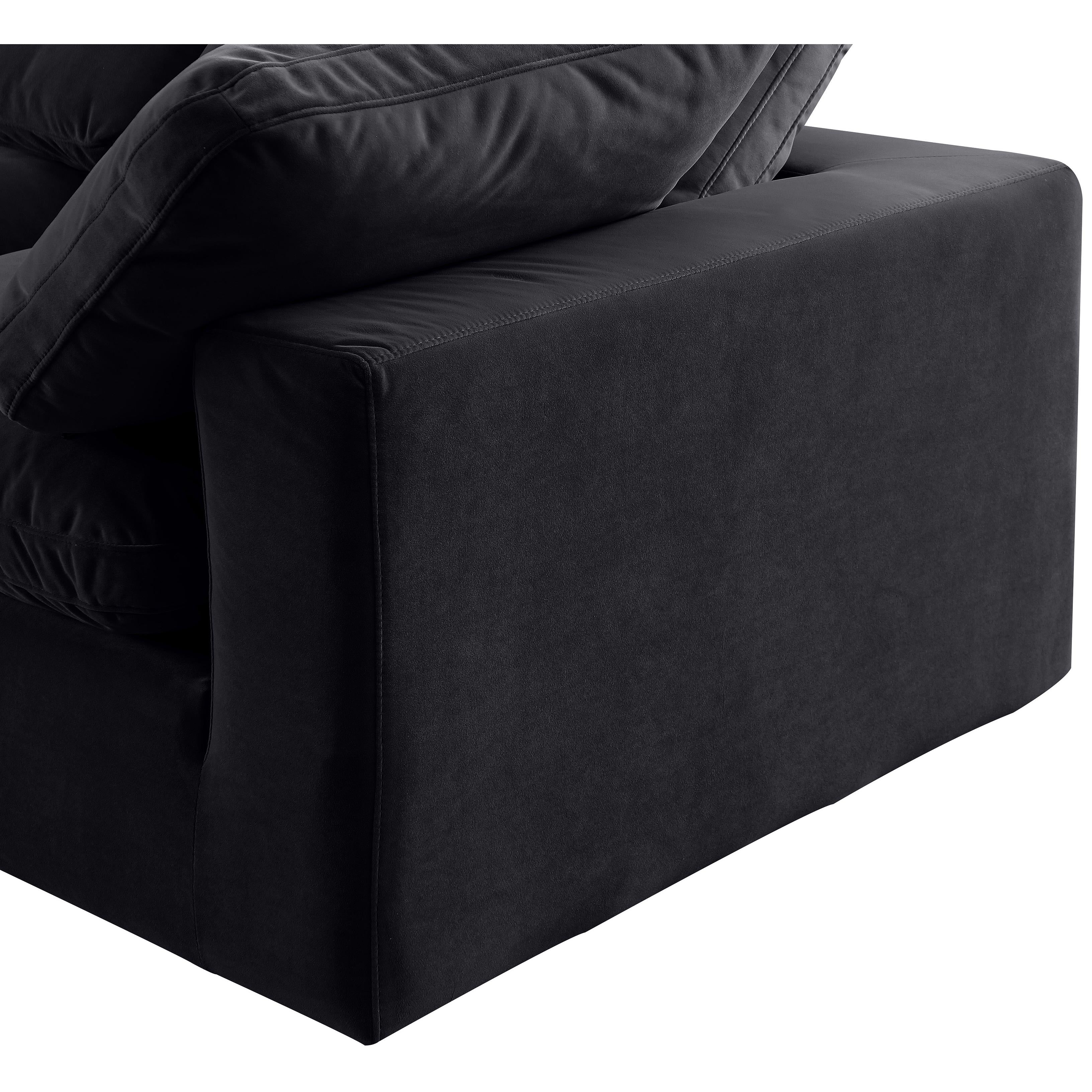 Meridian Comfy Black Velvet Modular Corner Chair