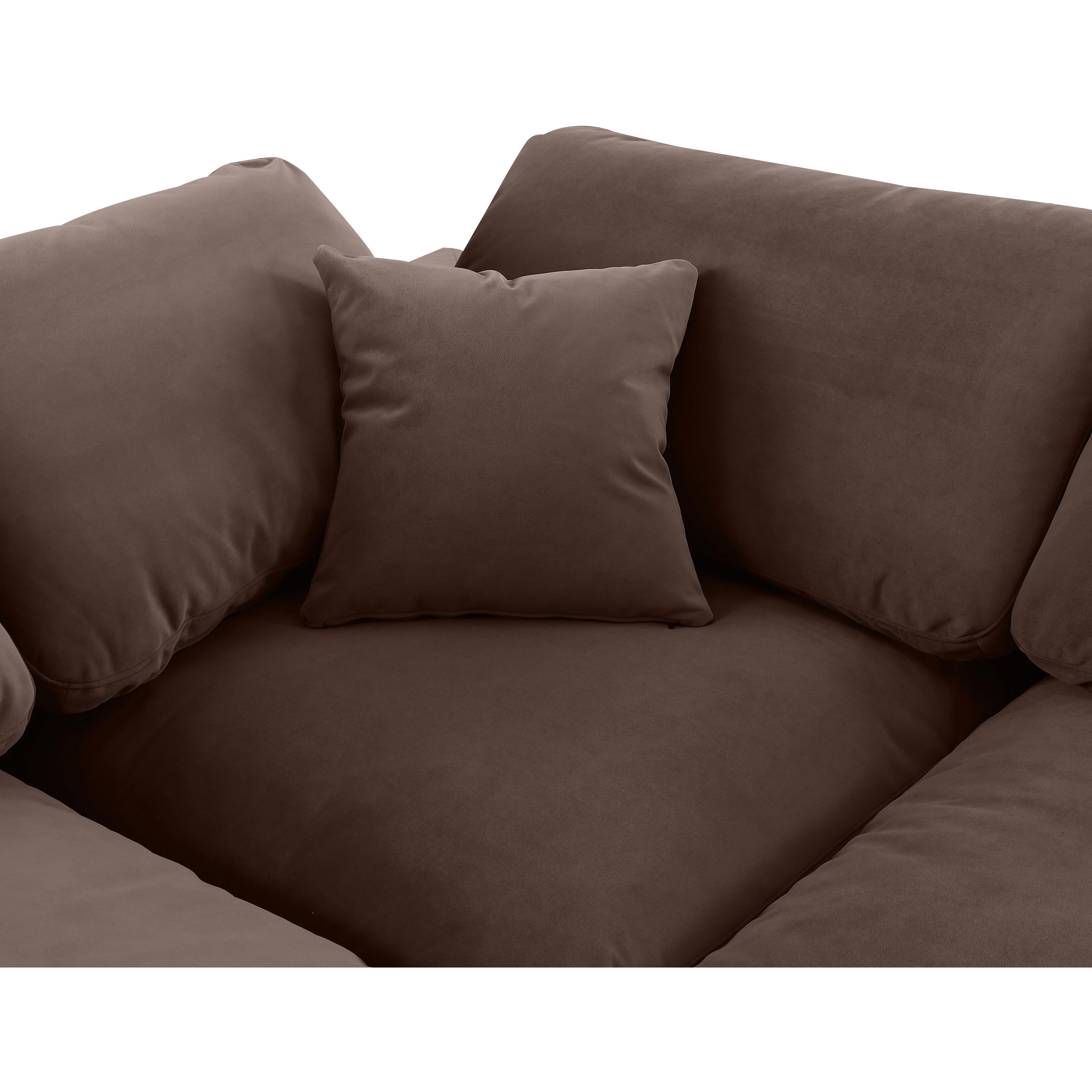 Meridian Comfy Brown Velvet Modular Corner Chair
