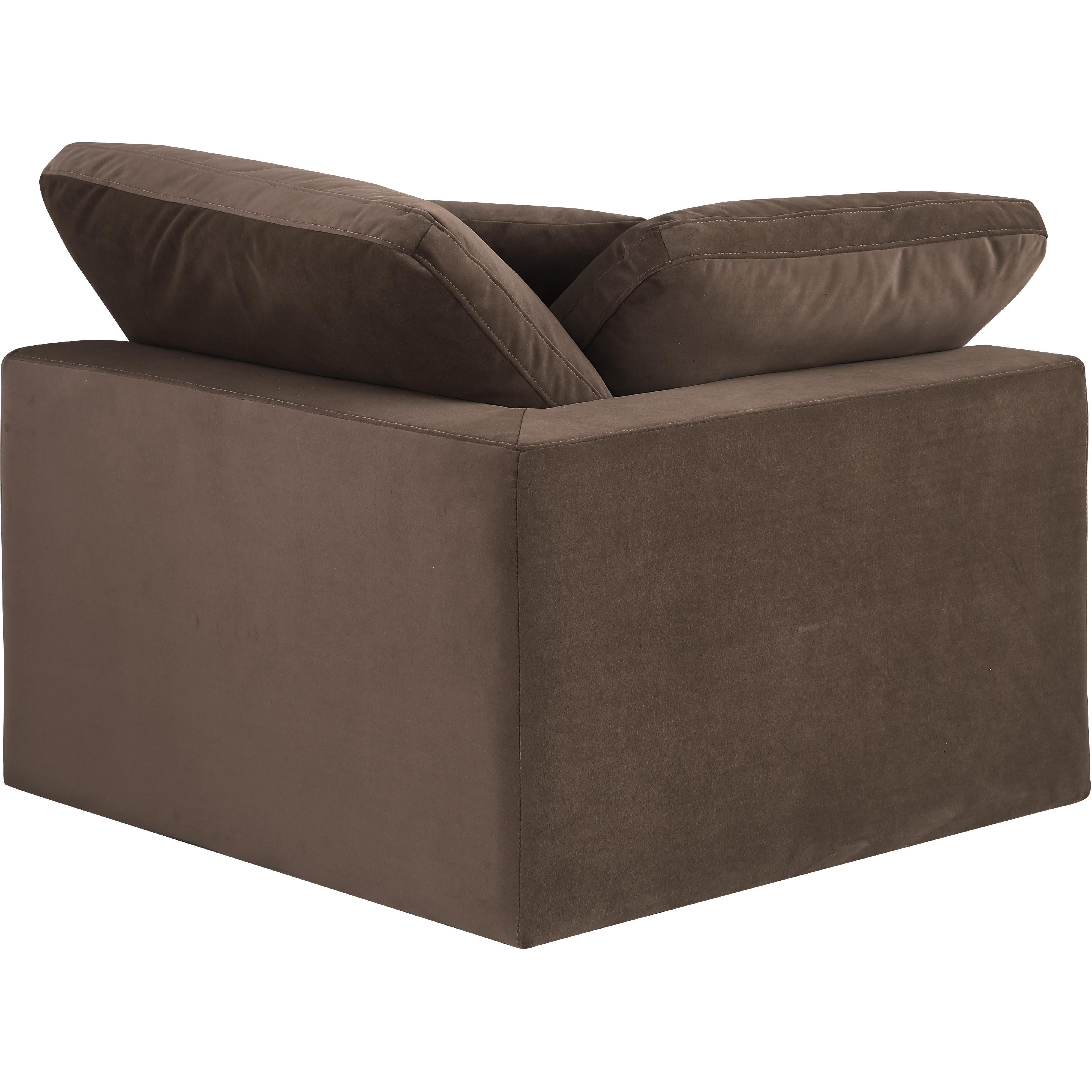 Meridian Comfy Brown Velvet Modular Corner Chair