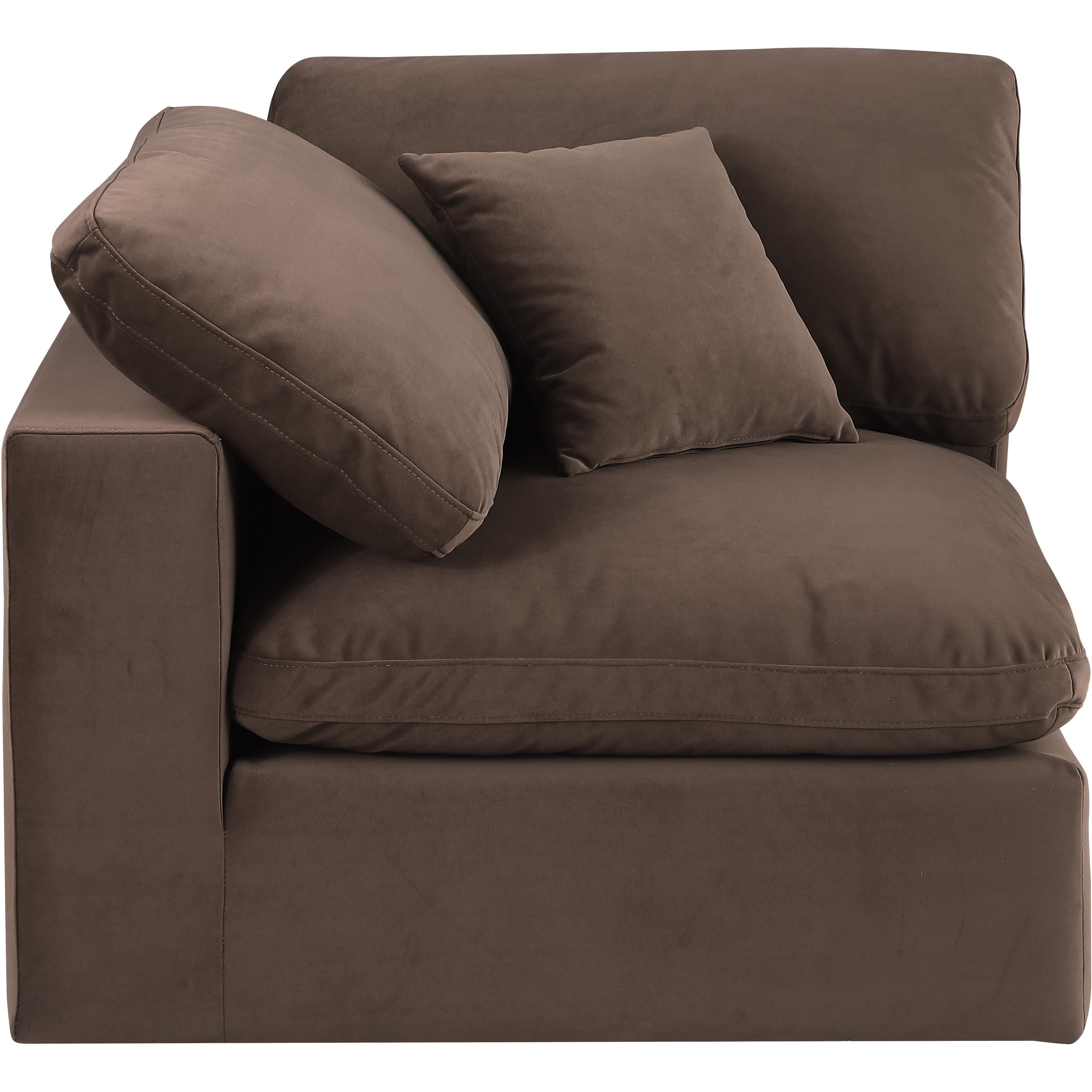 Meridian Comfy Brown Velvet Modular Corner Chair