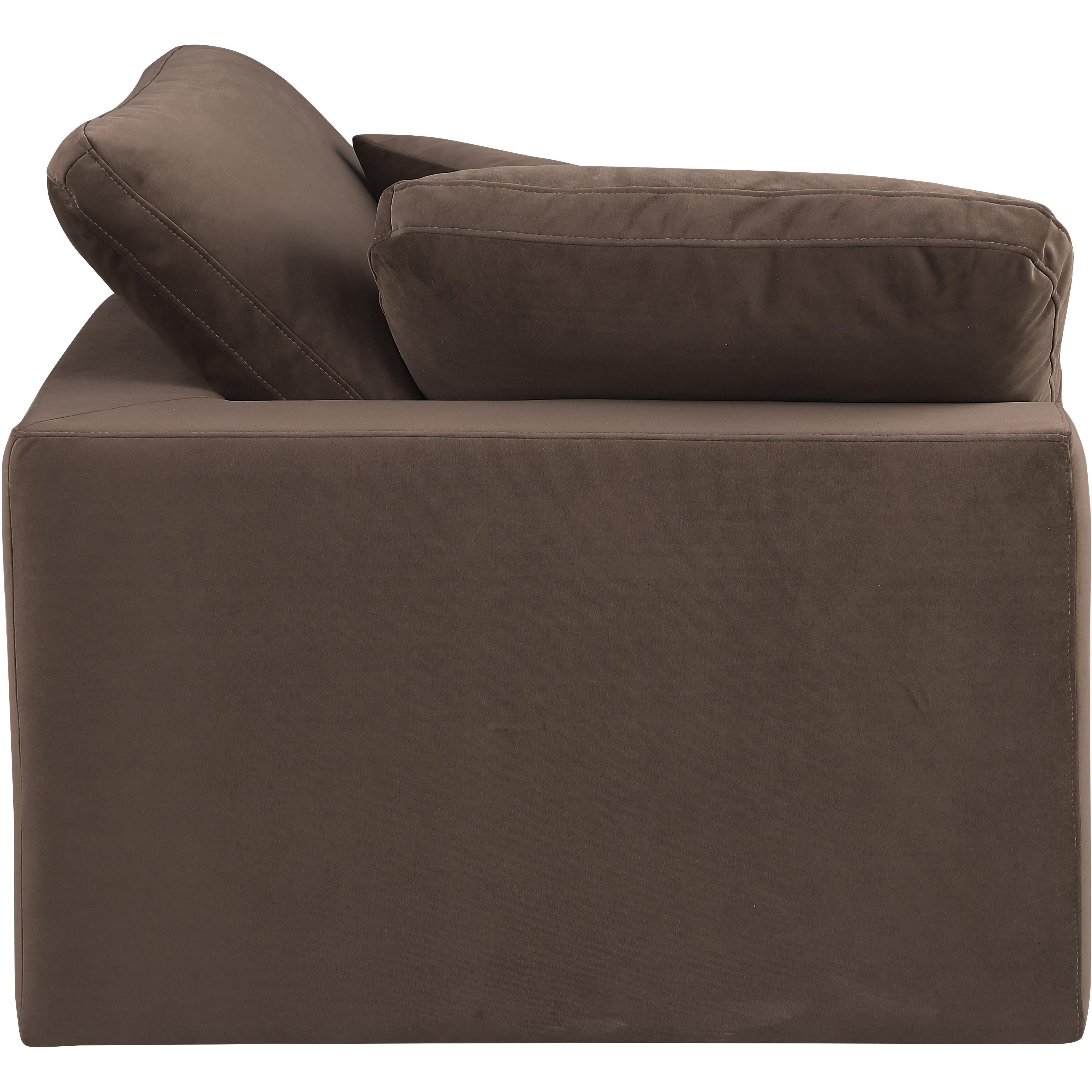 Meridian Comfy Brown Velvet Modular Corner Chair