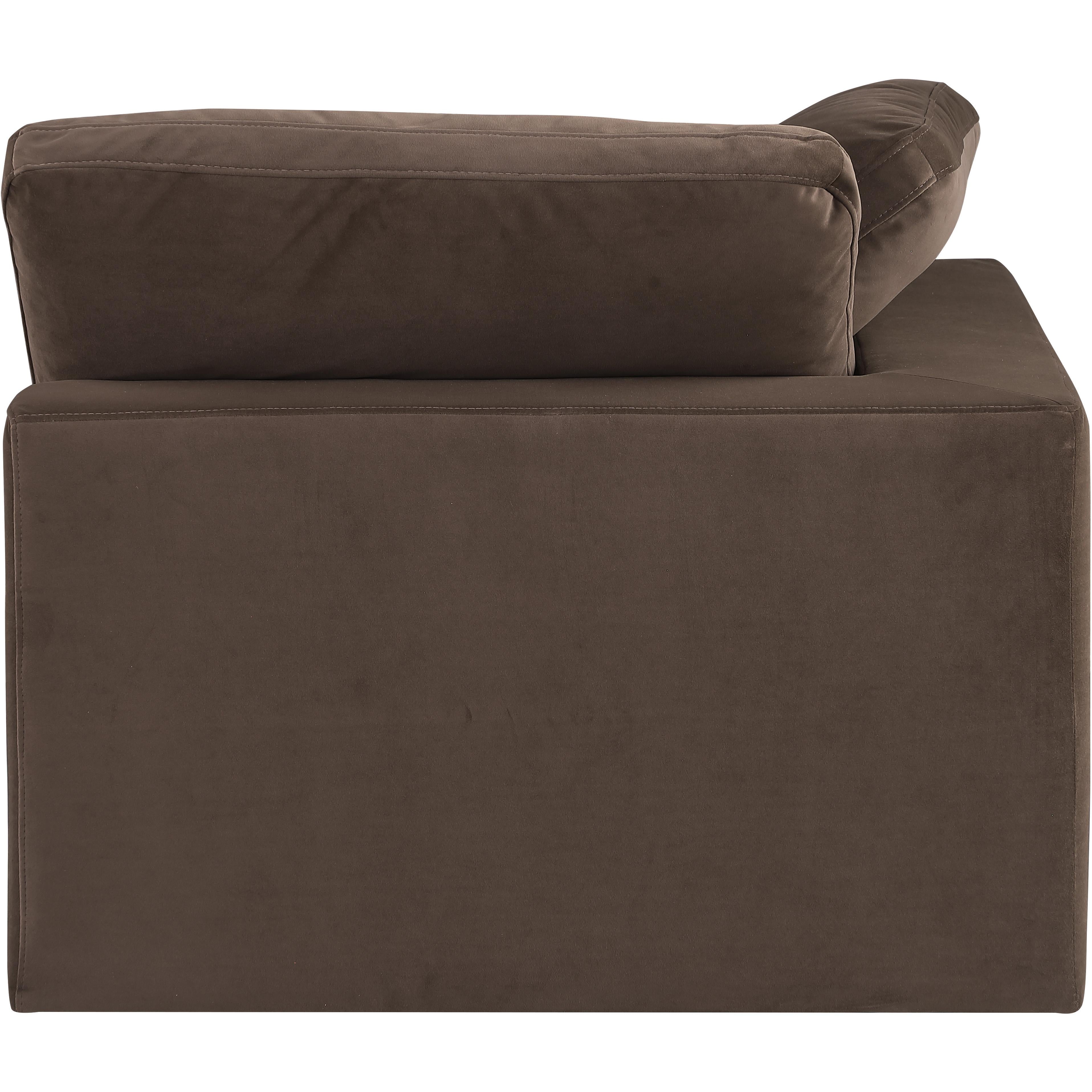 Meridian Comfy Brown Velvet Modular Corner Chair