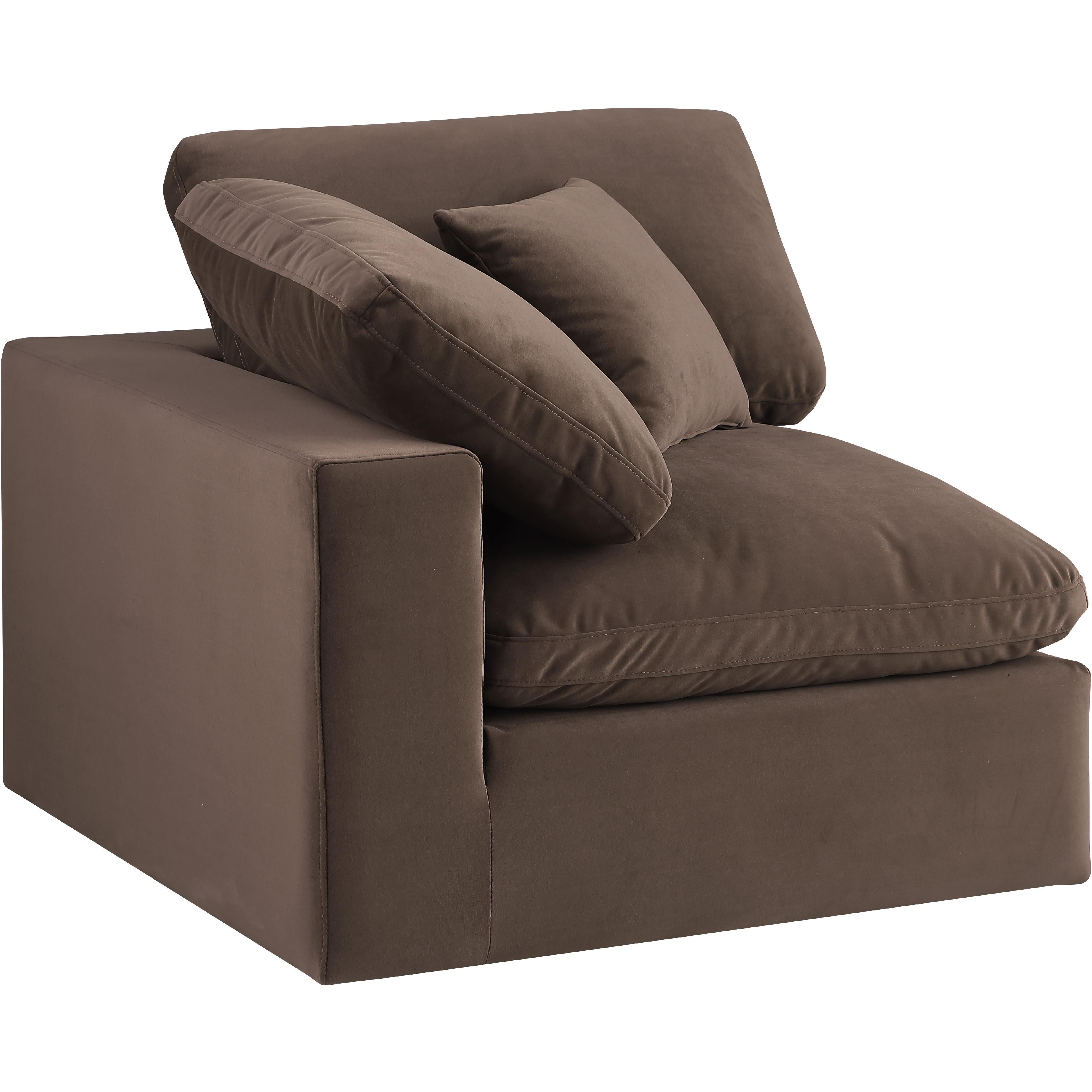 Meridian Comfy Brown Velvet Modular Corner Chair