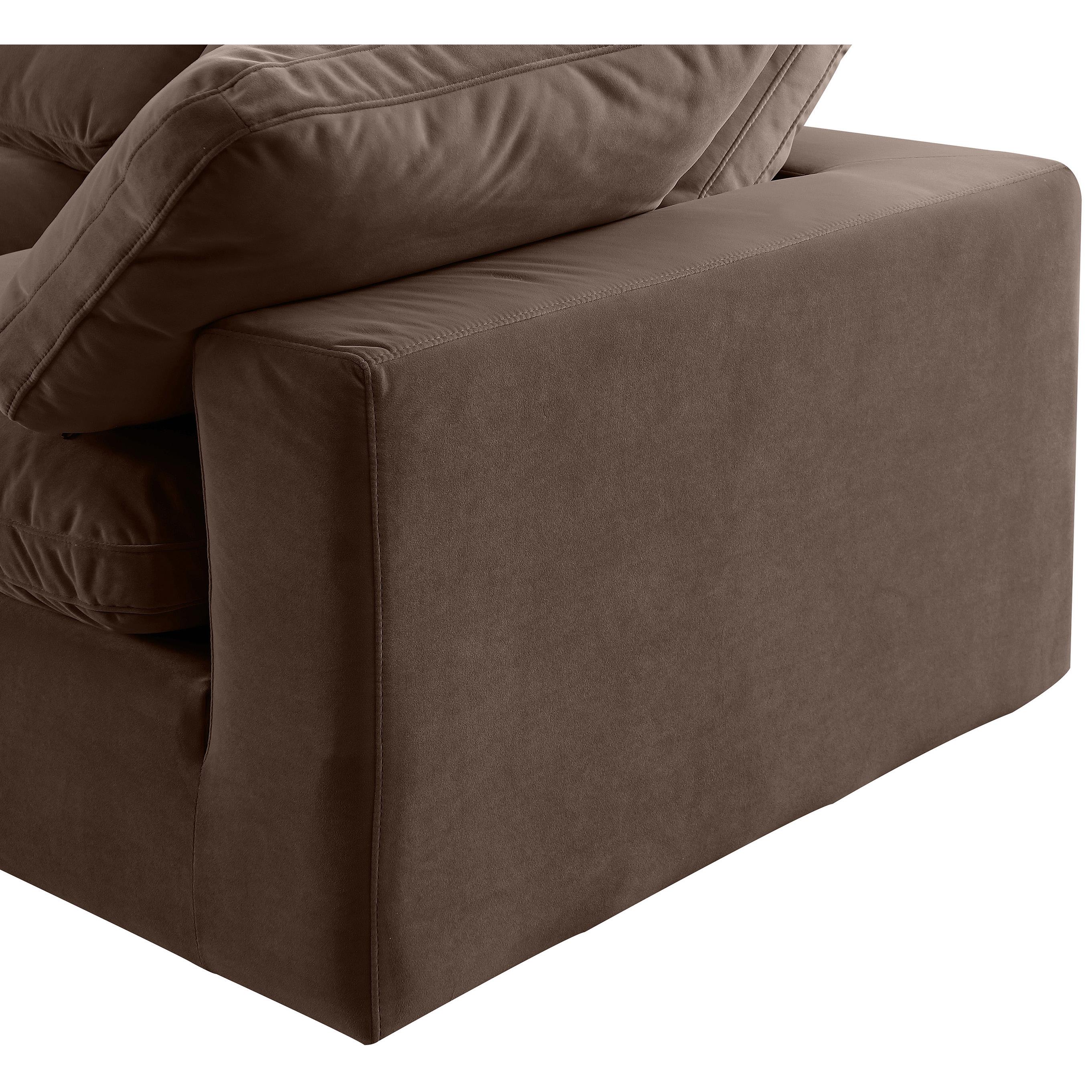 Meridian Comfy Brown Velvet Modular Corner Chair