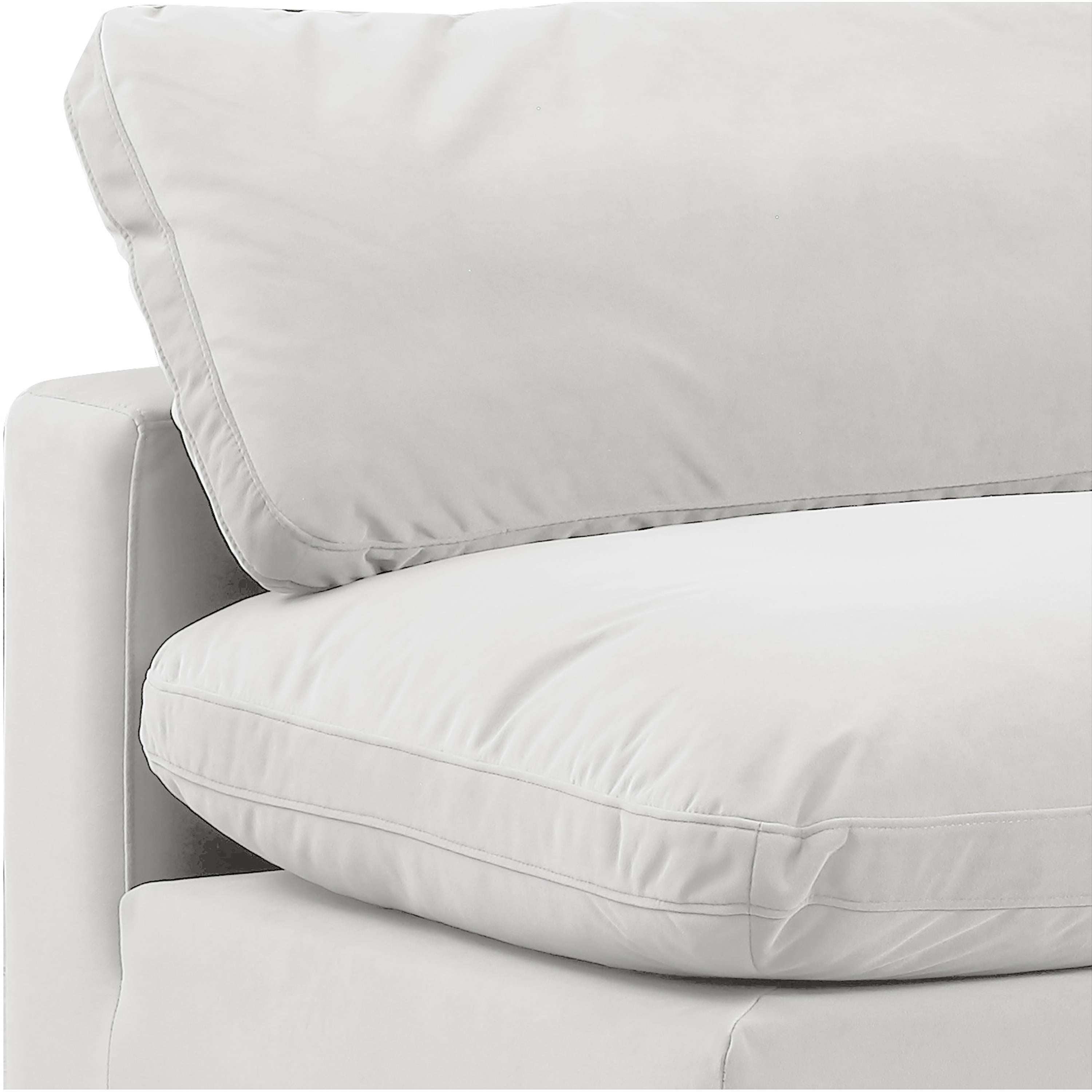 Meridian Comfy Cream Velvet Modular Armless Chair