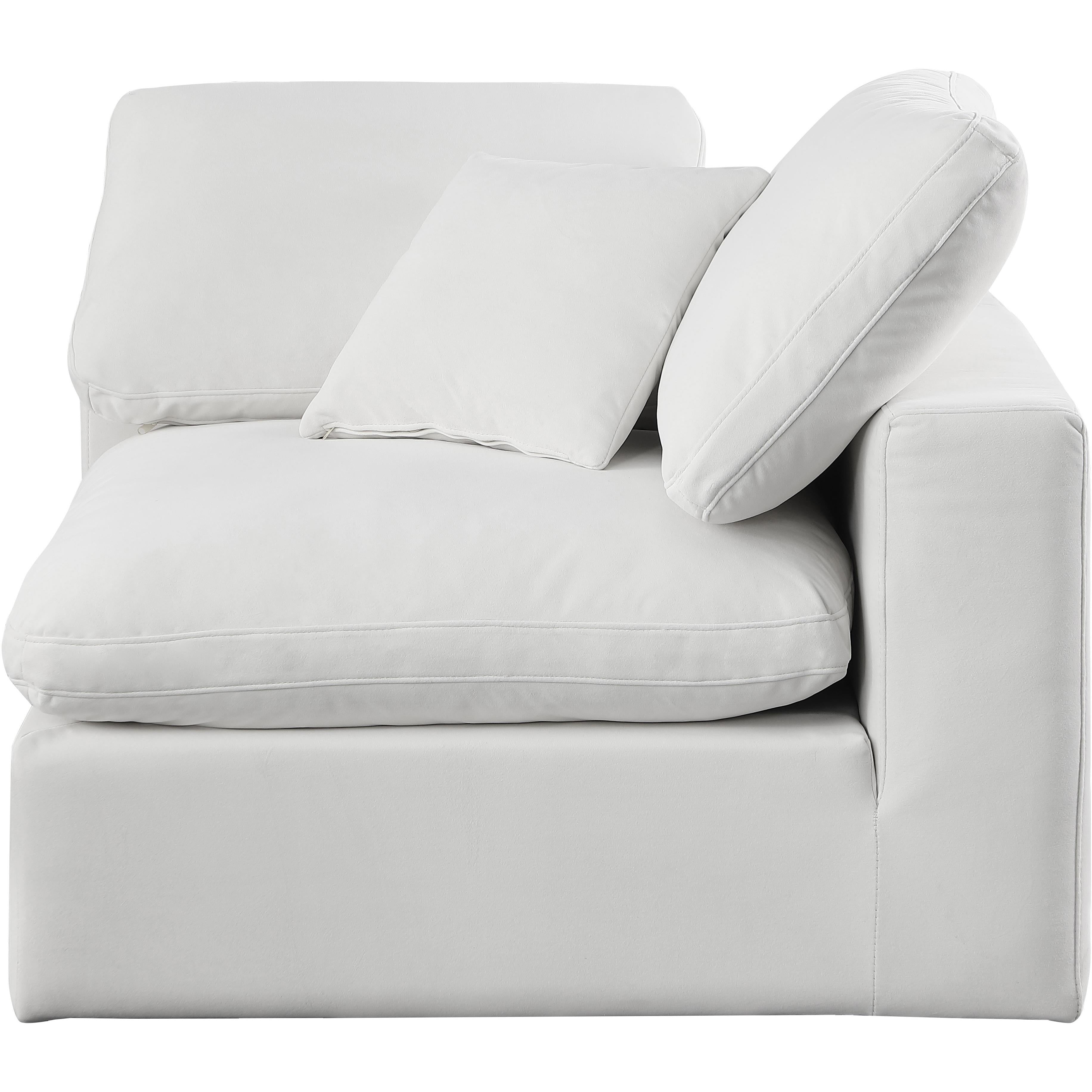 Meridian Comfy Cream Velvet Modular Corner Chair