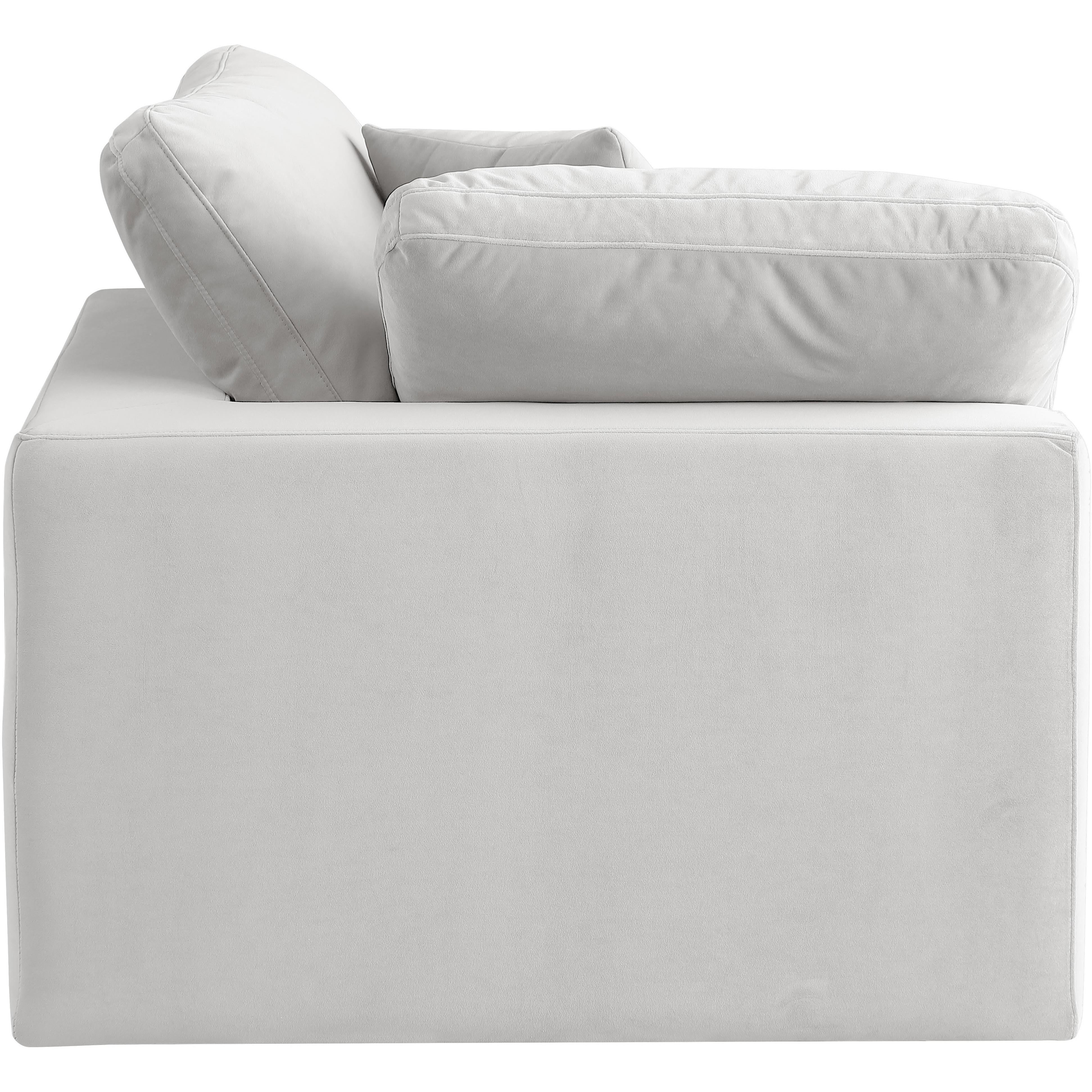 Meridian Comfy Cream Velvet Modular Corner Chair