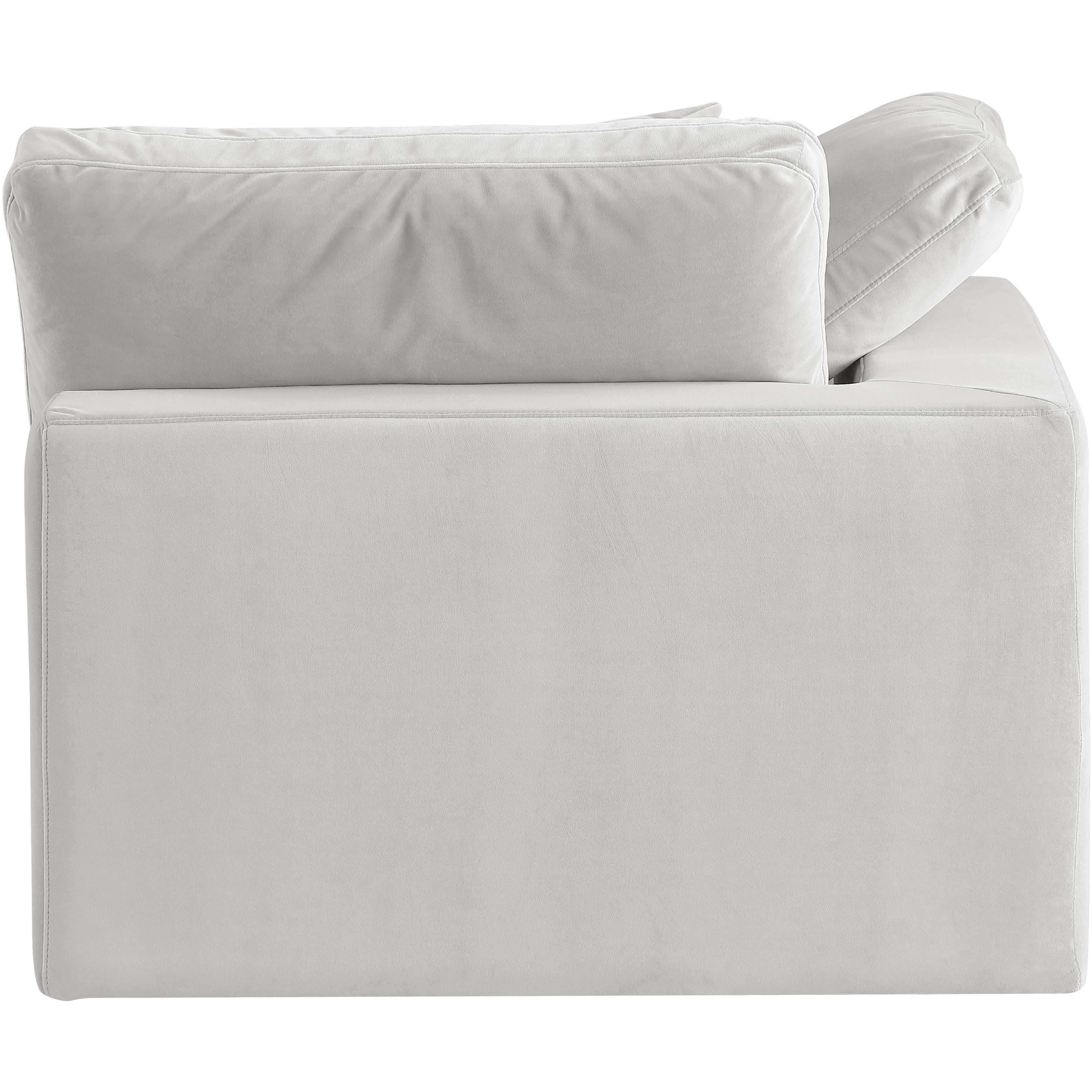 Meridian Comfy Cream Velvet Modular Corner Chair