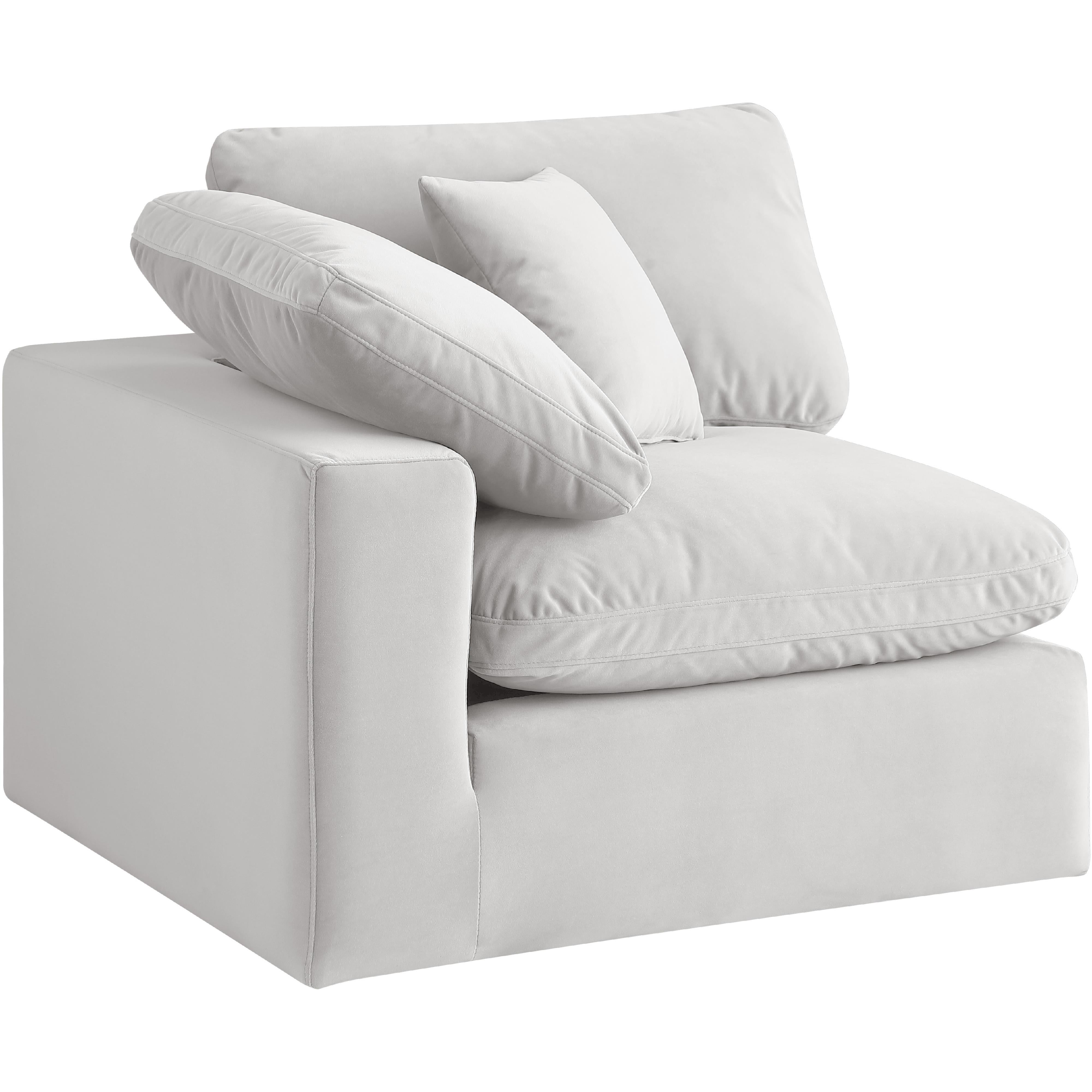 Meridian Comfy Cream Velvet Modular Corner Chair
