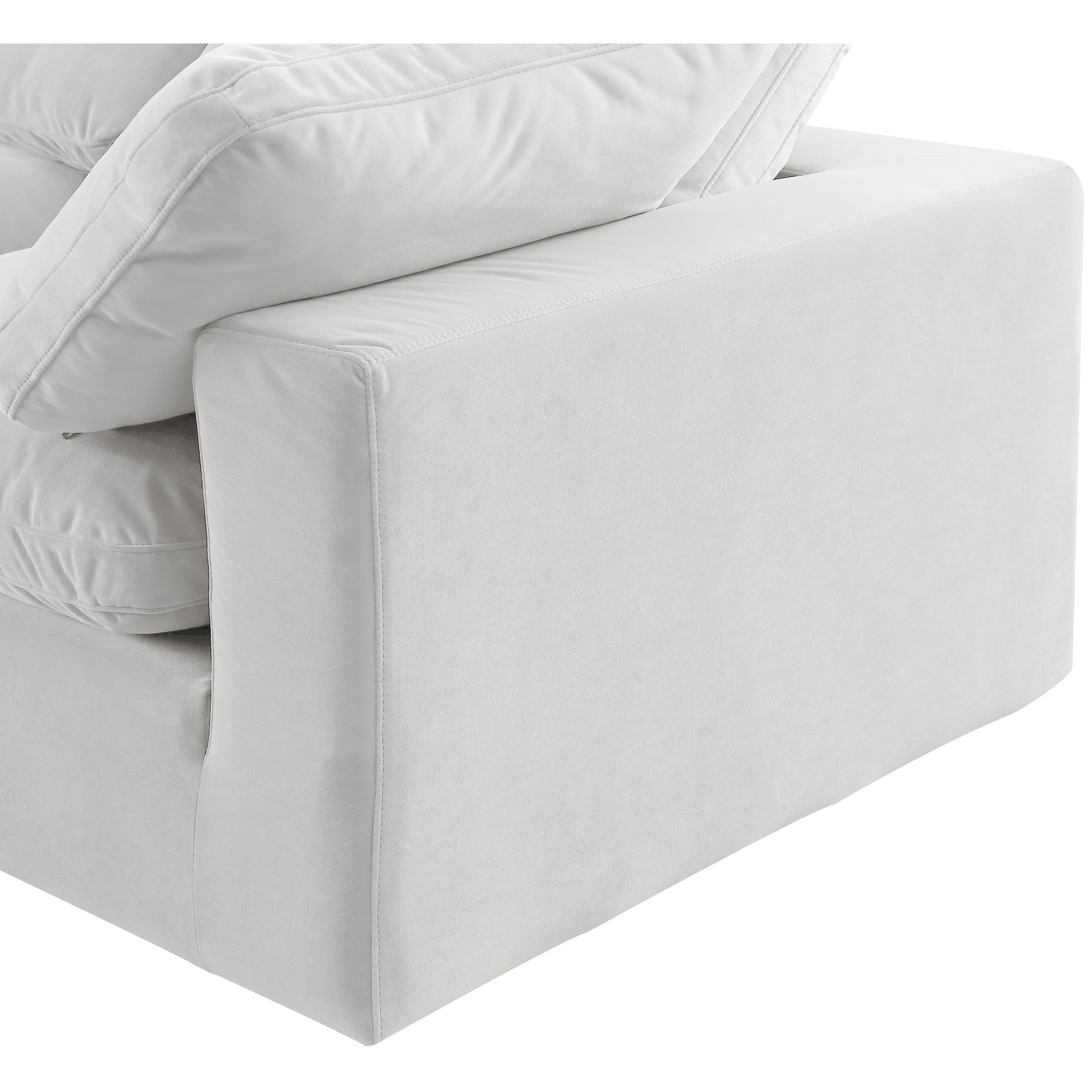 Meridian Comfy Cream Velvet Modular Corner Chair