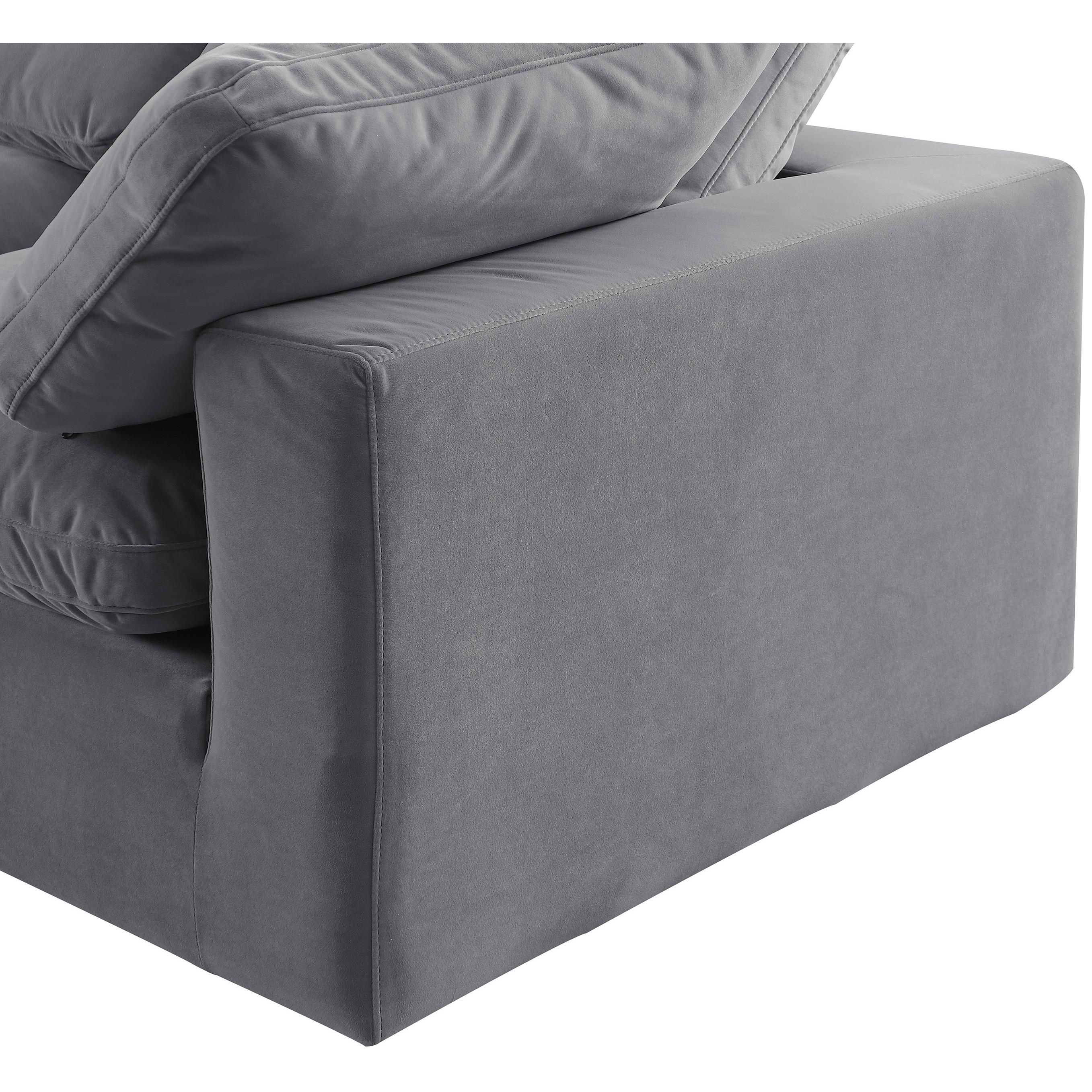 Meridian Comfy Grey Velvet Modular Corner Chair
