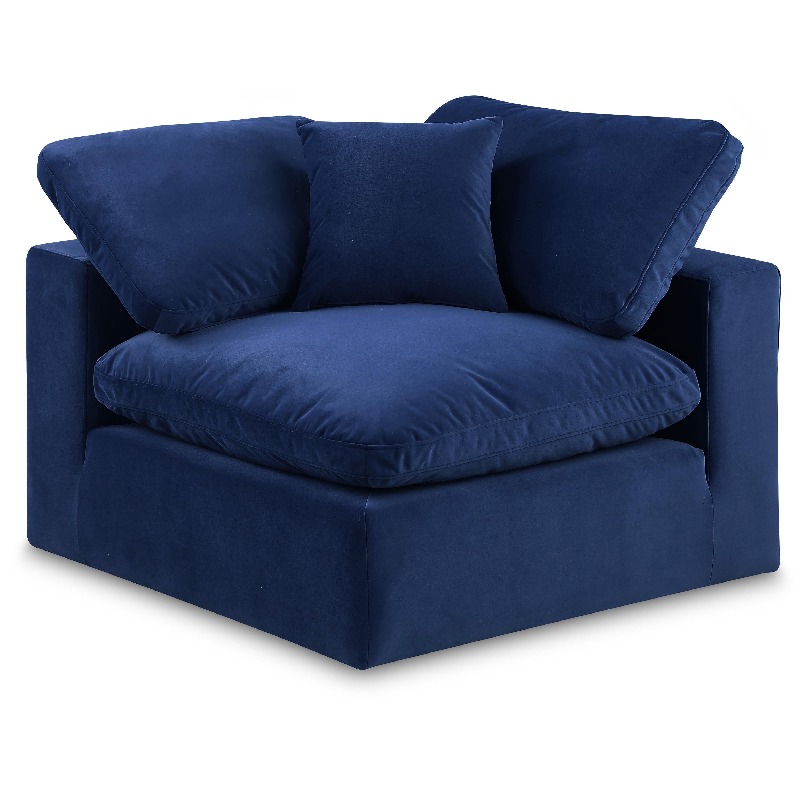 Meridian Comfy Navy Velvet Modular Corner Chair
