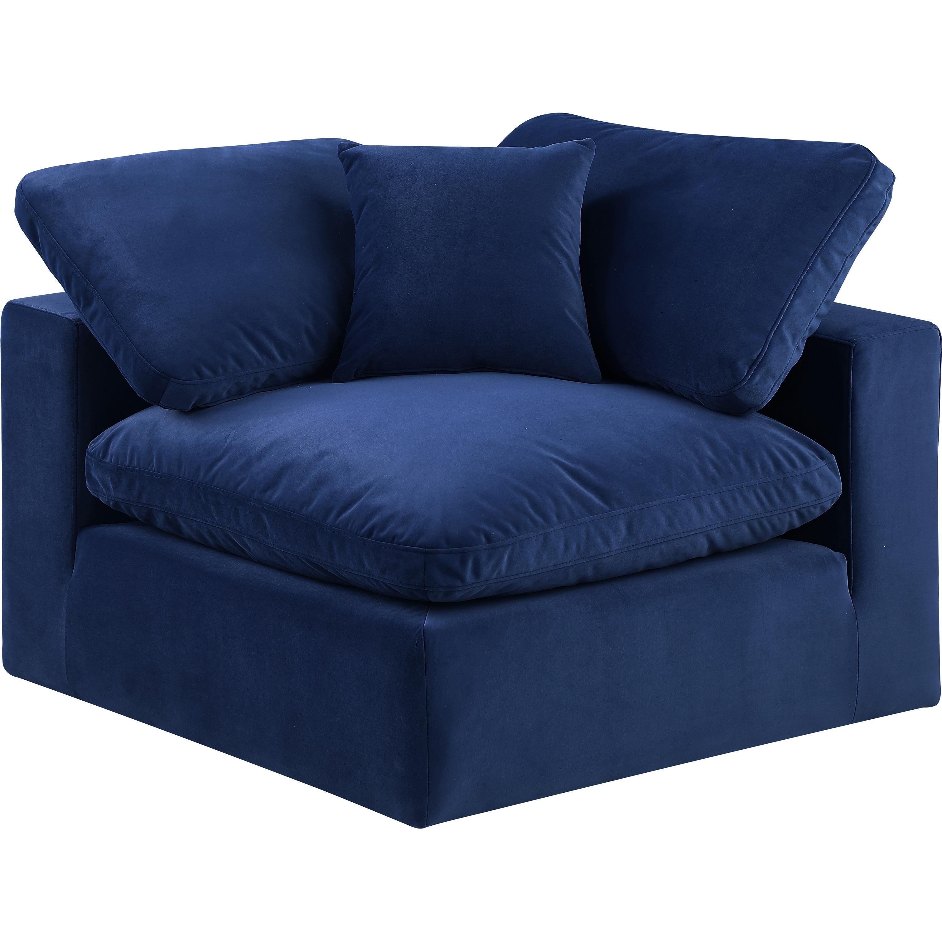 Meridian Comfy Navy Velvet Modular Corner Chair