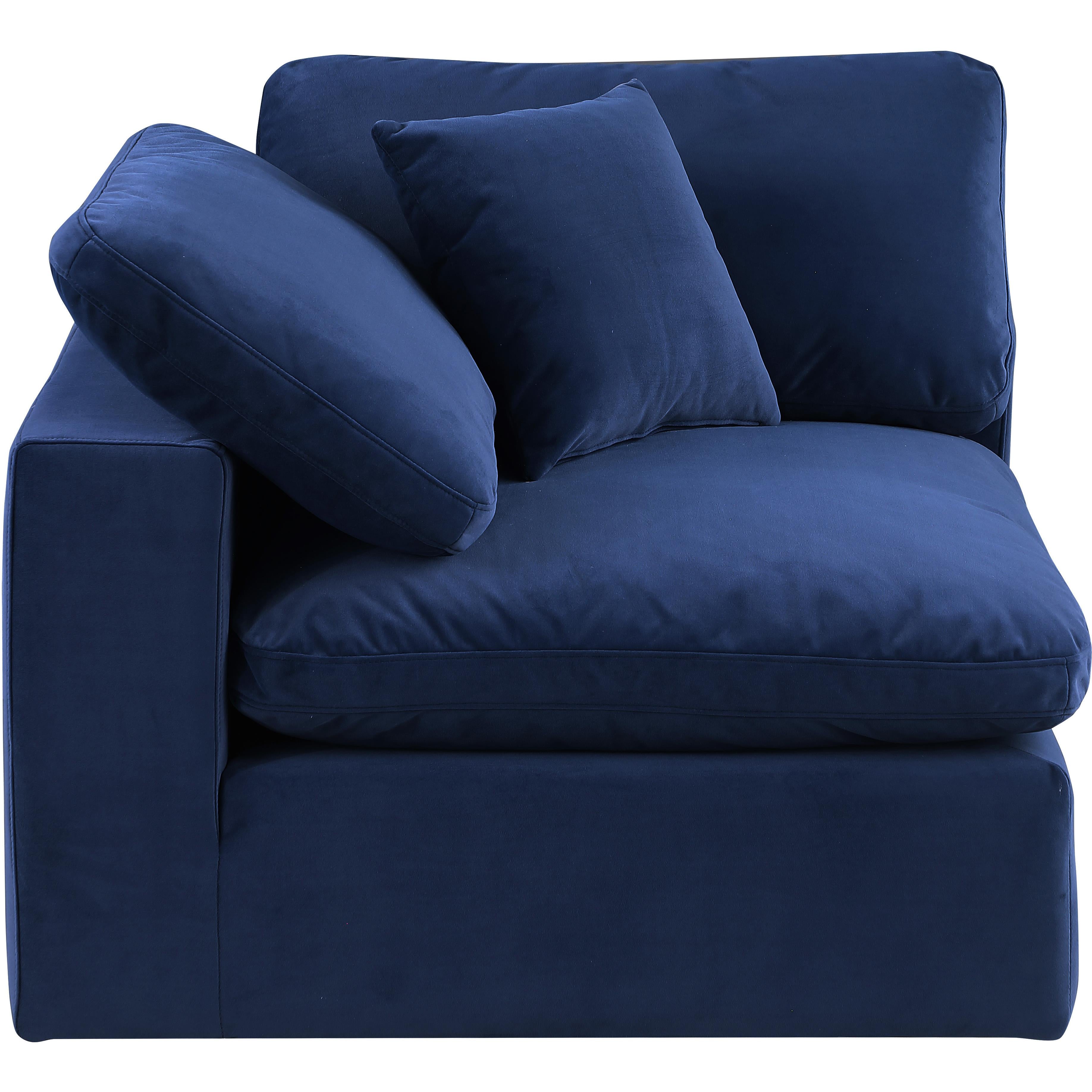 Meridian Comfy Navy Velvet Modular Corner Chair