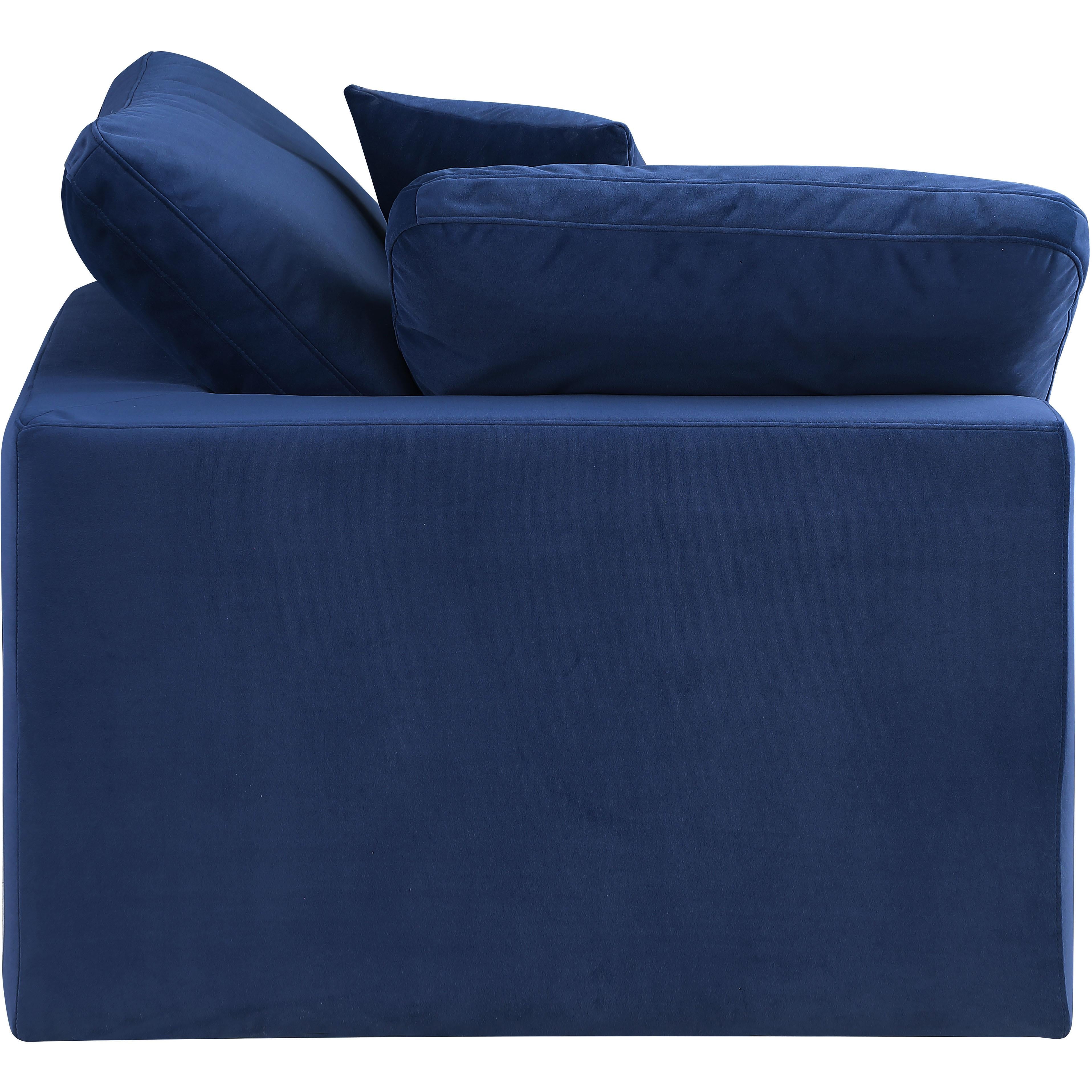 Meridian Comfy Navy Velvet Modular Corner Chair