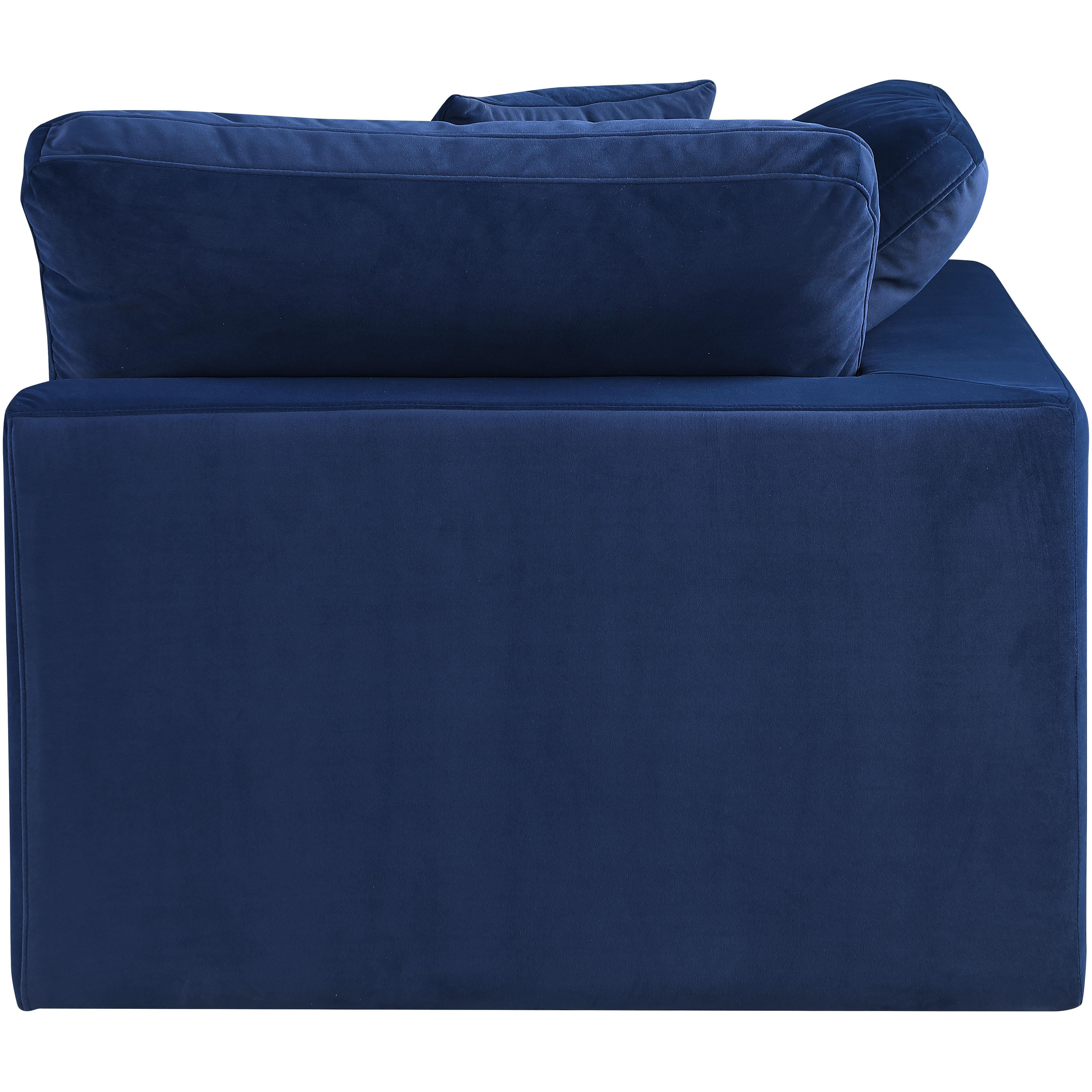 Meridian Comfy Navy Velvet Modular Corner Chair