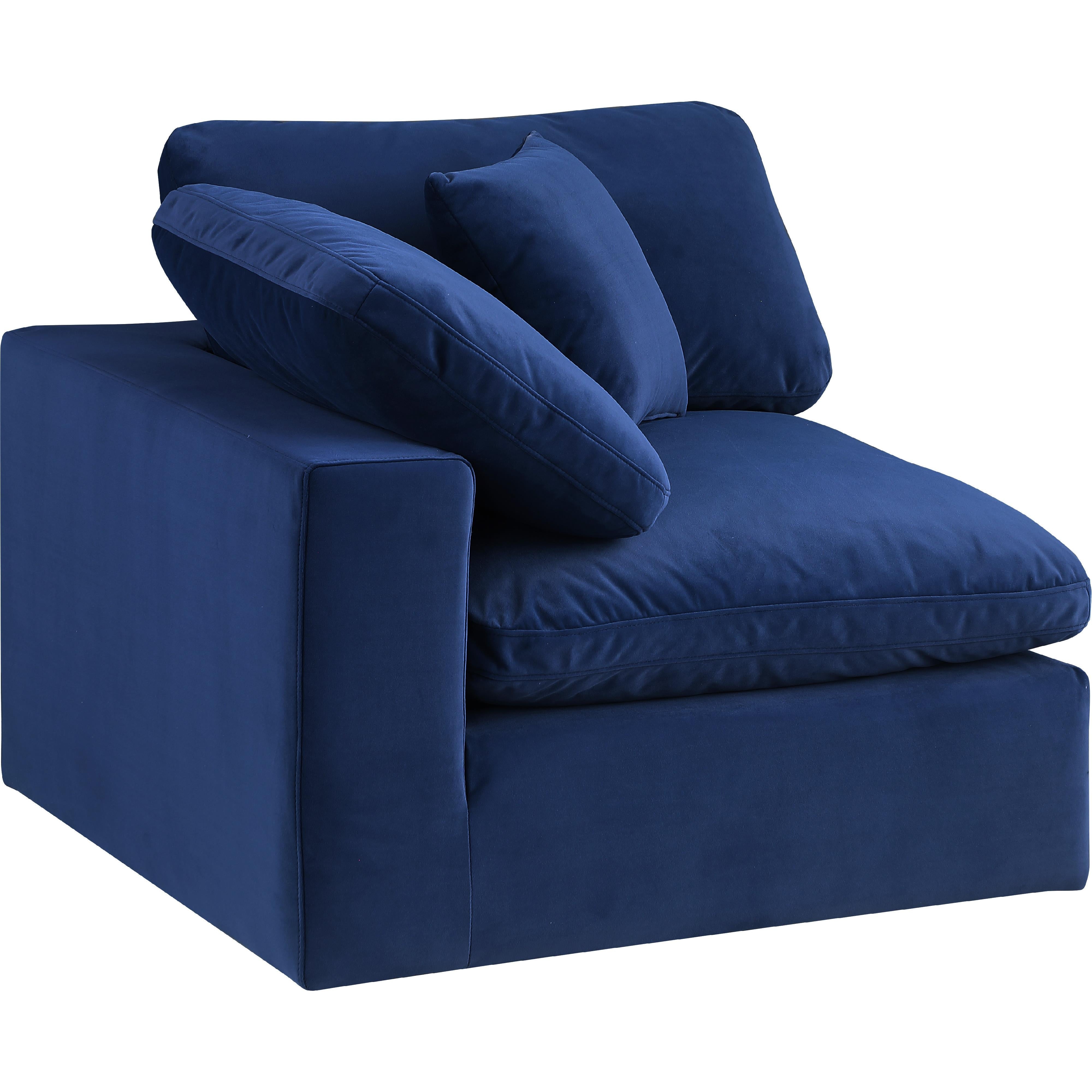 Meridian Comfy Navy Velvet Modular Corner Chair