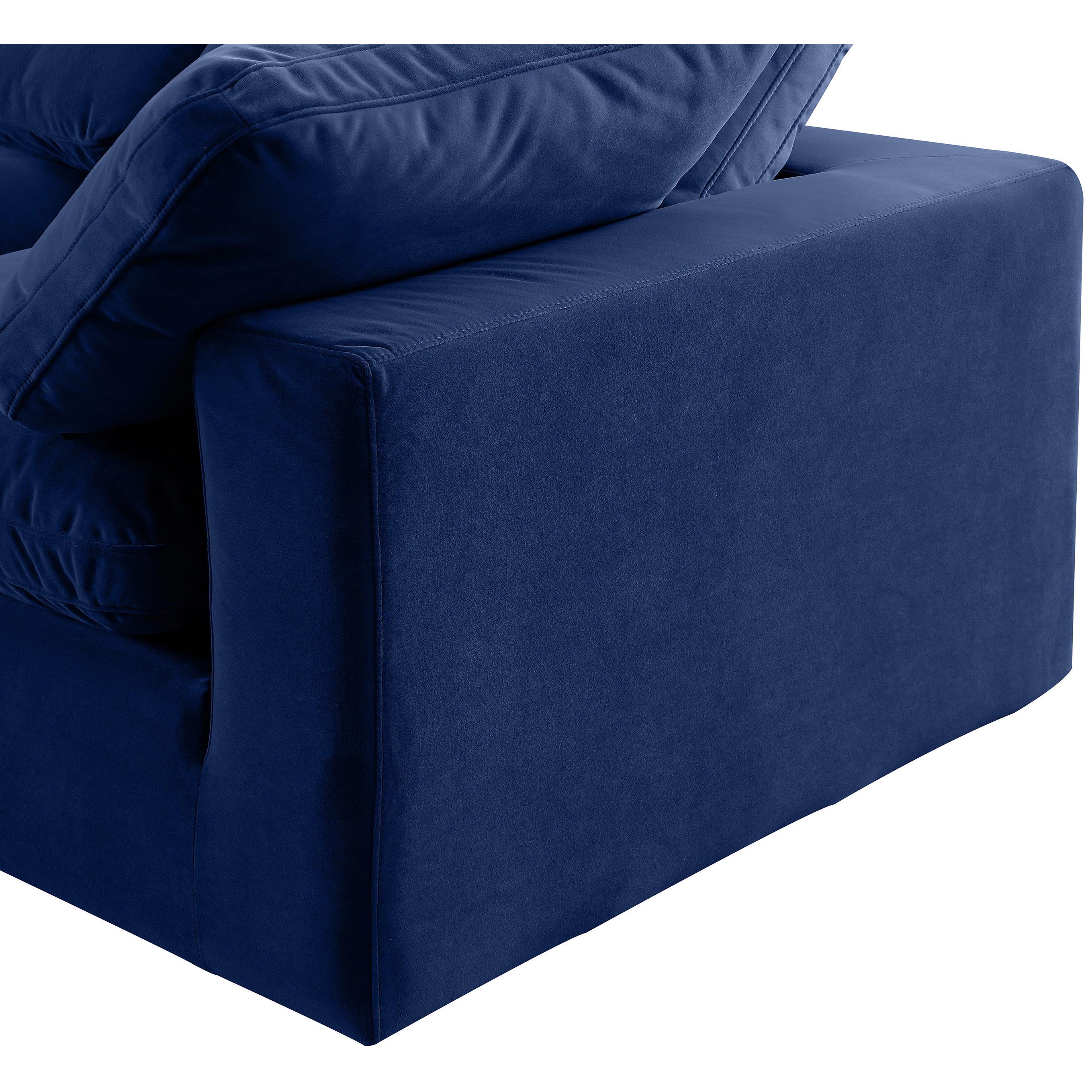 Meridian Comfy Navy Velvet Modular Corner Chair