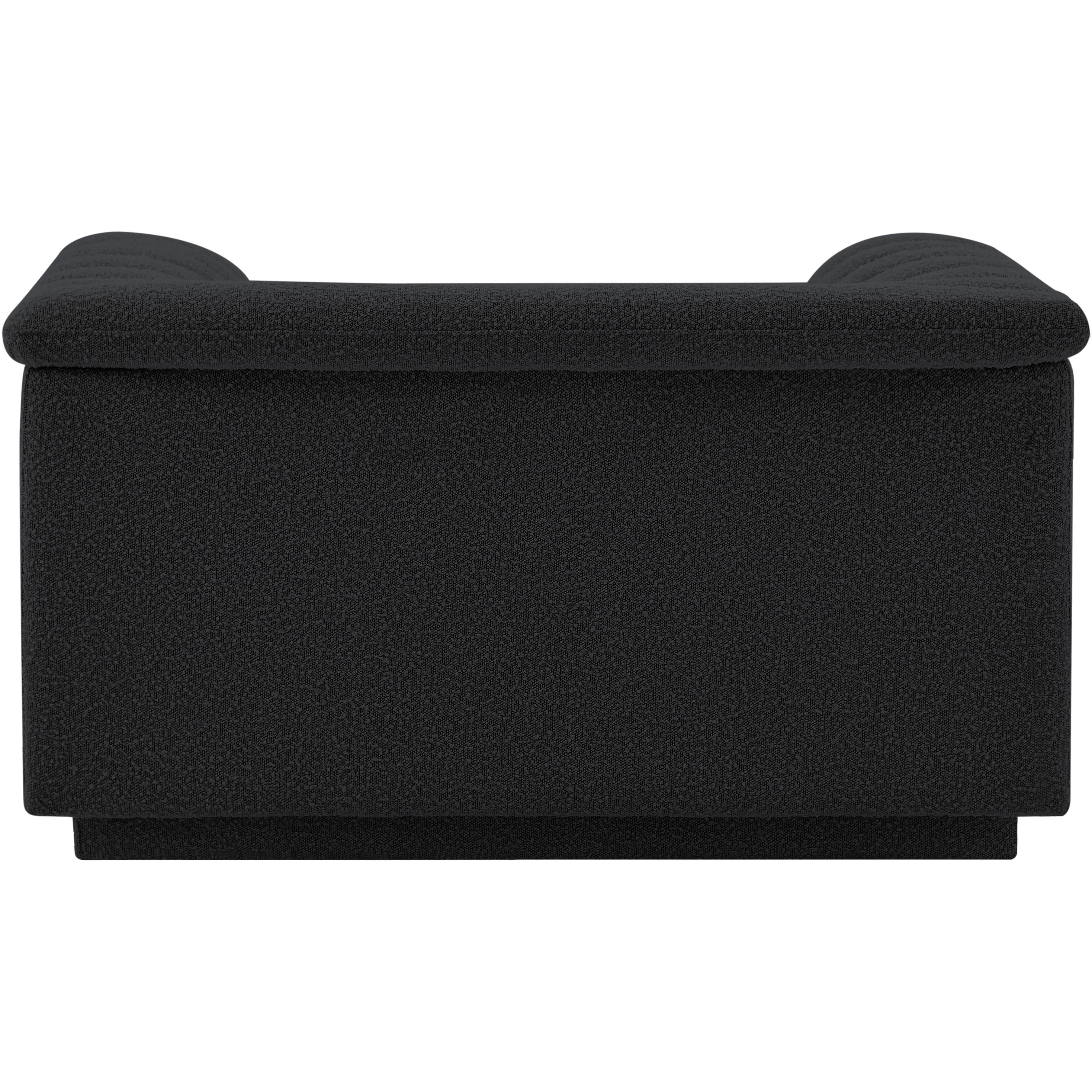 Meridian Cascade Black Boucle Fabric Chair