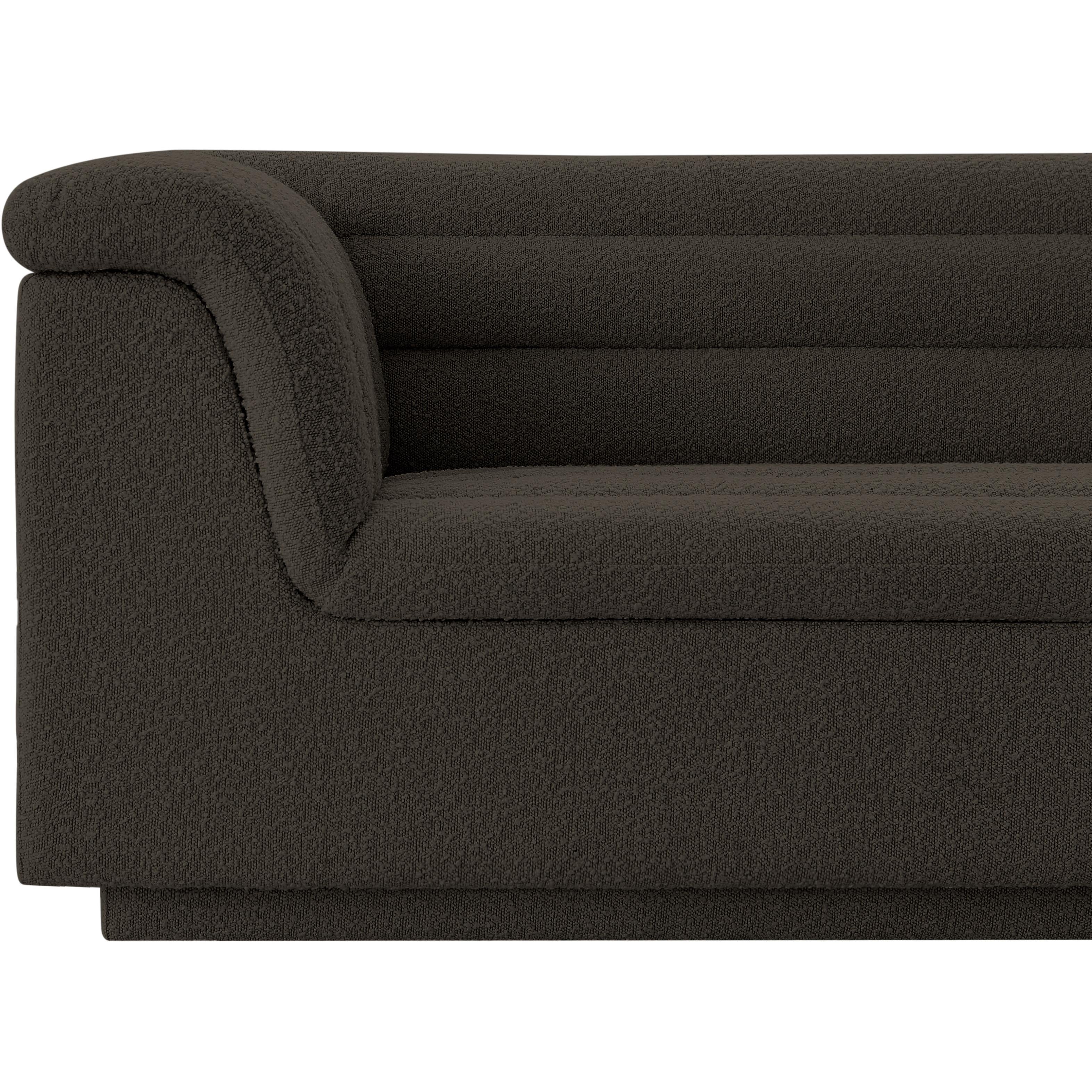 Meridian Cascade Brown Boucle Fabric Chair