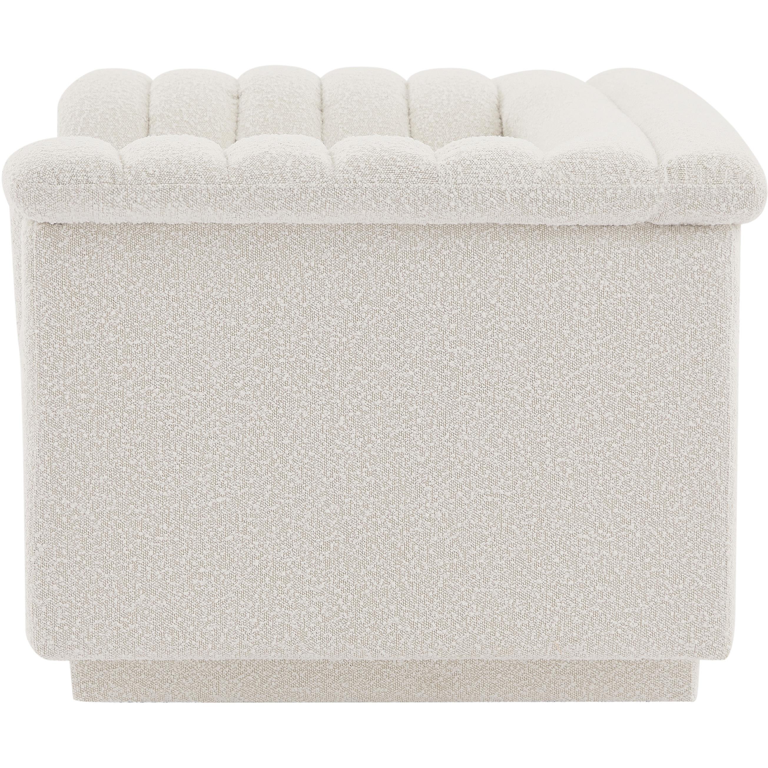 Meridian Cascade Cream Boucle Fabric Chair