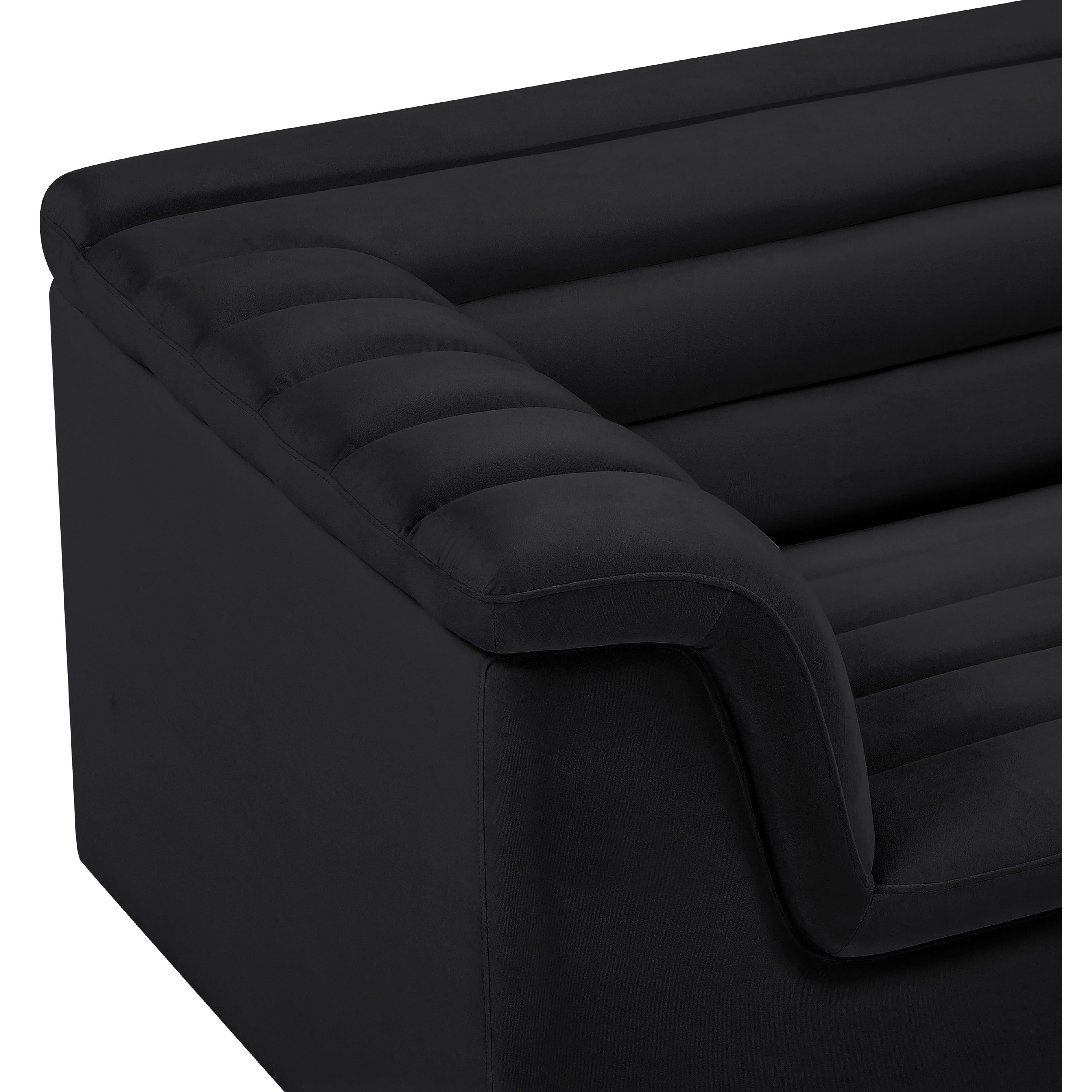 Meridian Cascade Black Velvet Fabric Chair